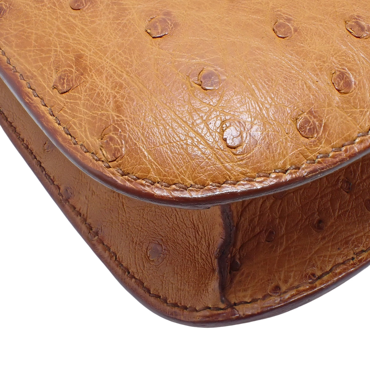 Constance 23 Ostrich Chesnut Gold Hardware Circle W Engraved