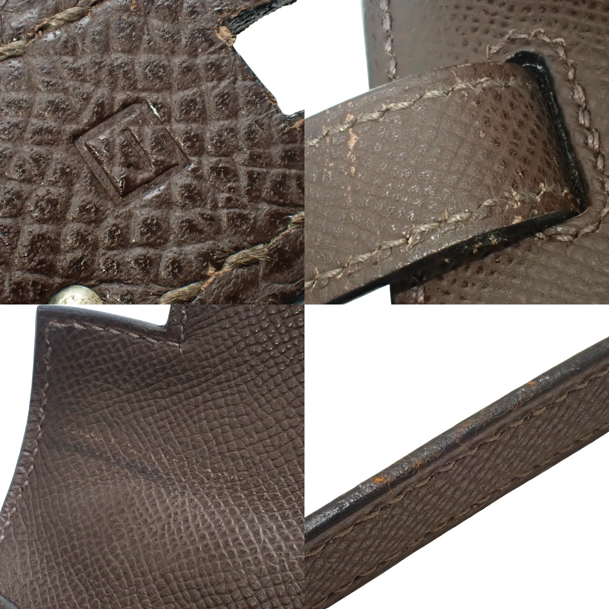 ケリー28(外縫い) ヴォーエプソン パラジウム金具 ショコラ シルバー金具 □J刻印