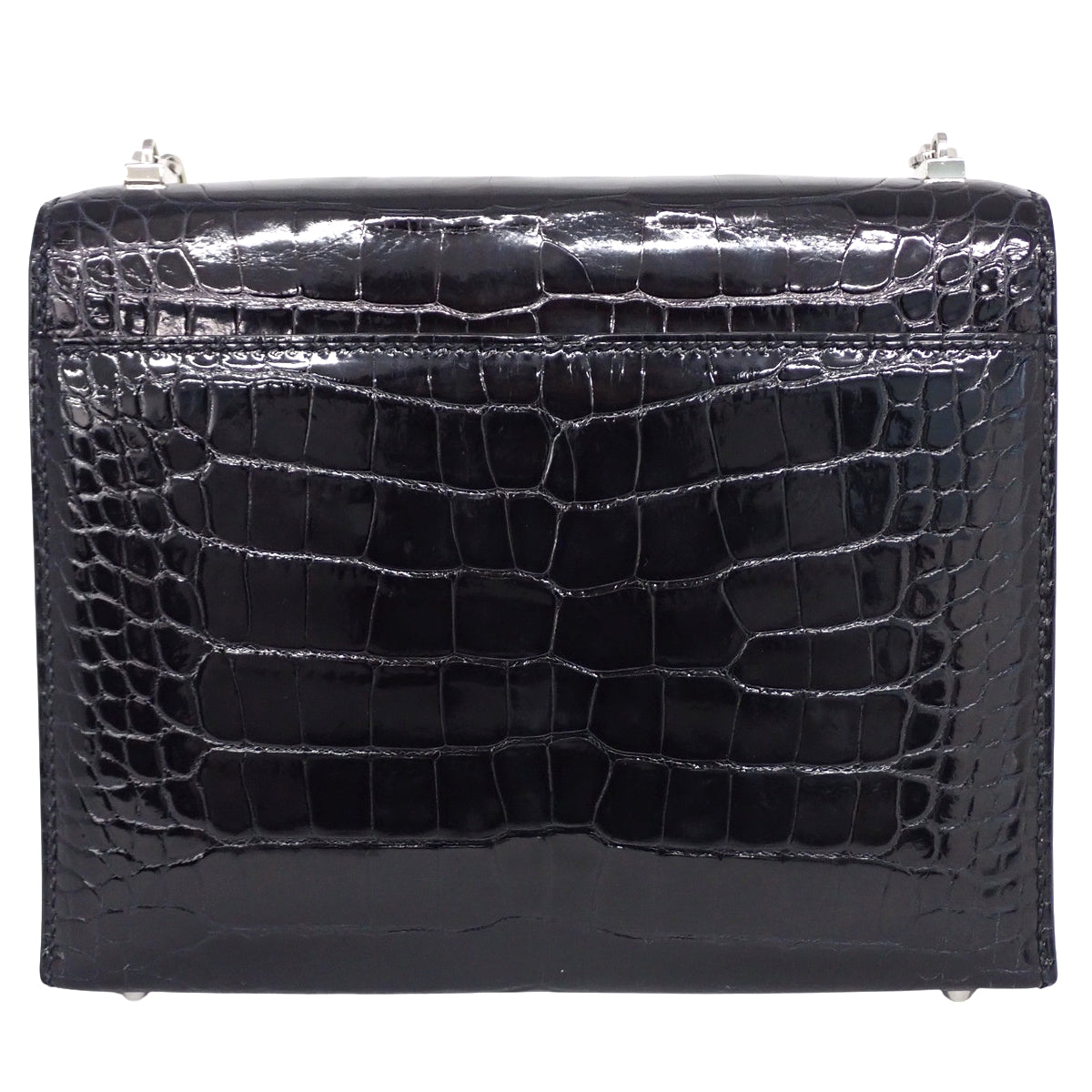 Verrou Chaine Mini Alligator Crocodile Palladium Hardware Black Silver Hardware C stamp