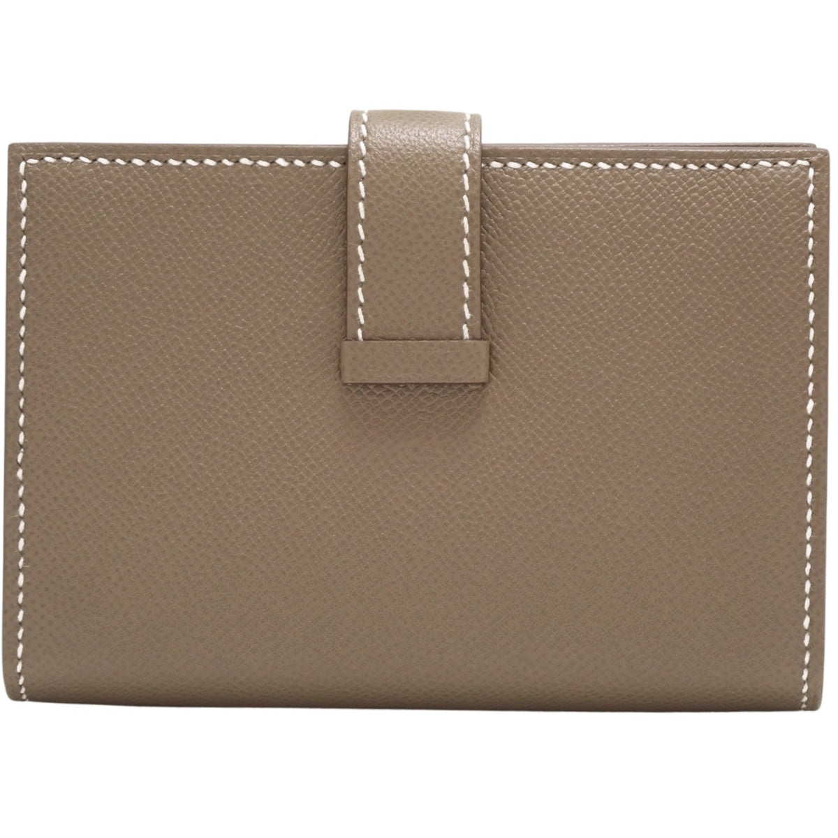 Bearn Card Case Veau Madame Etoupe/Etope Silver Hardware B stamp