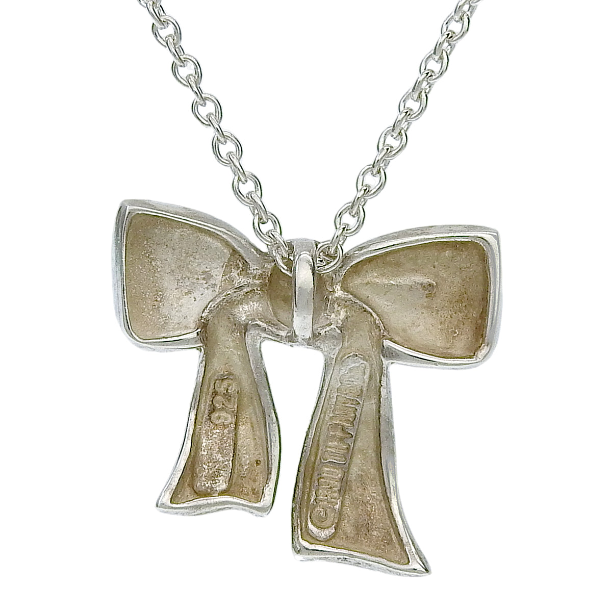 Ribbon Necklace, Silver, SV925