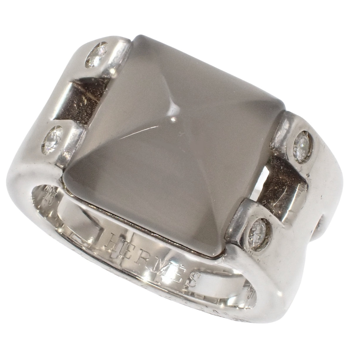 Medor Ring Moonstone Diamond Silver SV925 Size 10 (US 5), 4PD