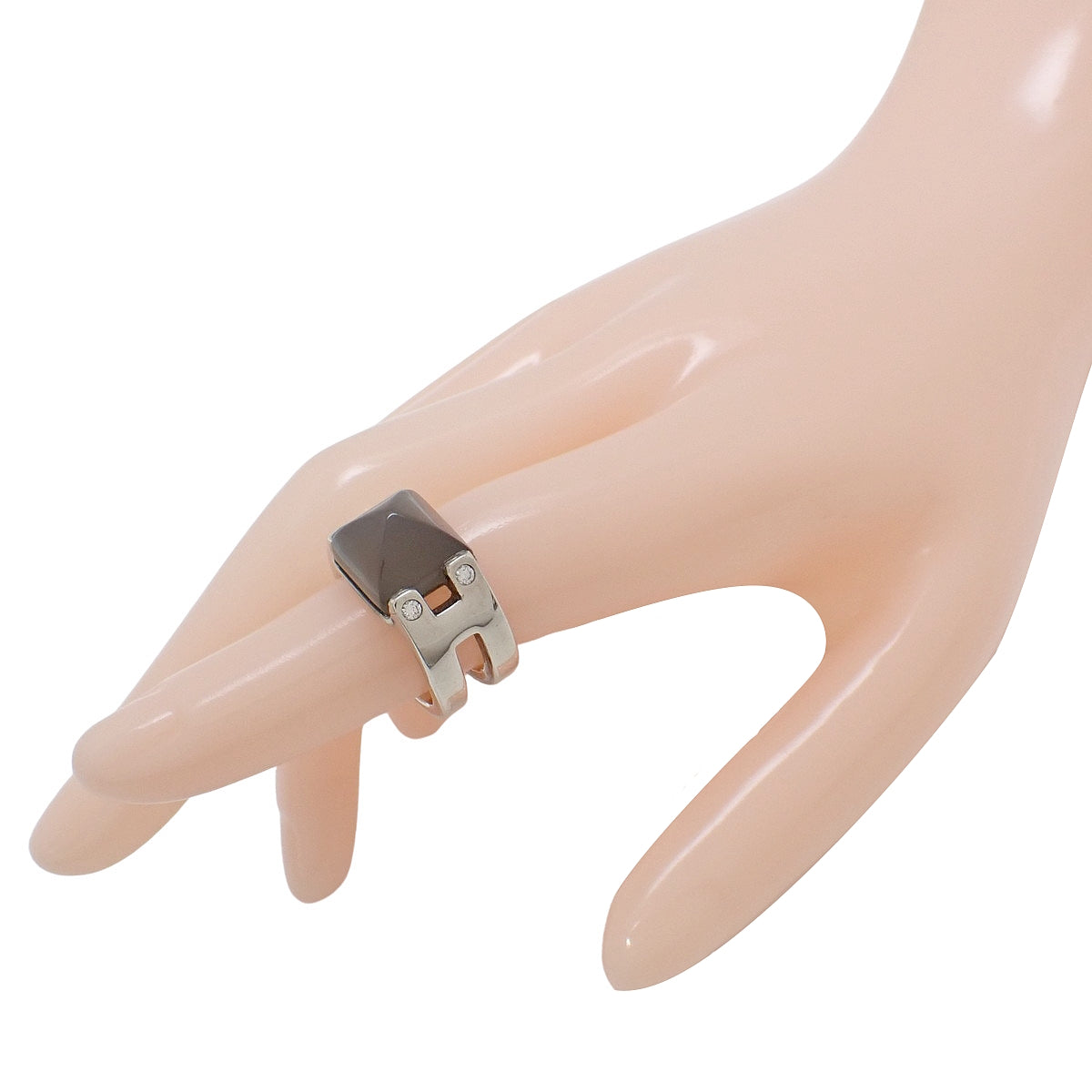Medor Ring Moonstone Diamond Silver SV925 Size 10 (US 5), 4PD