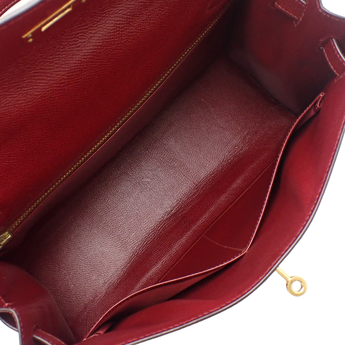 Kelly 32(外缝) Courchevel Rouge H 金扣 〇V刻印