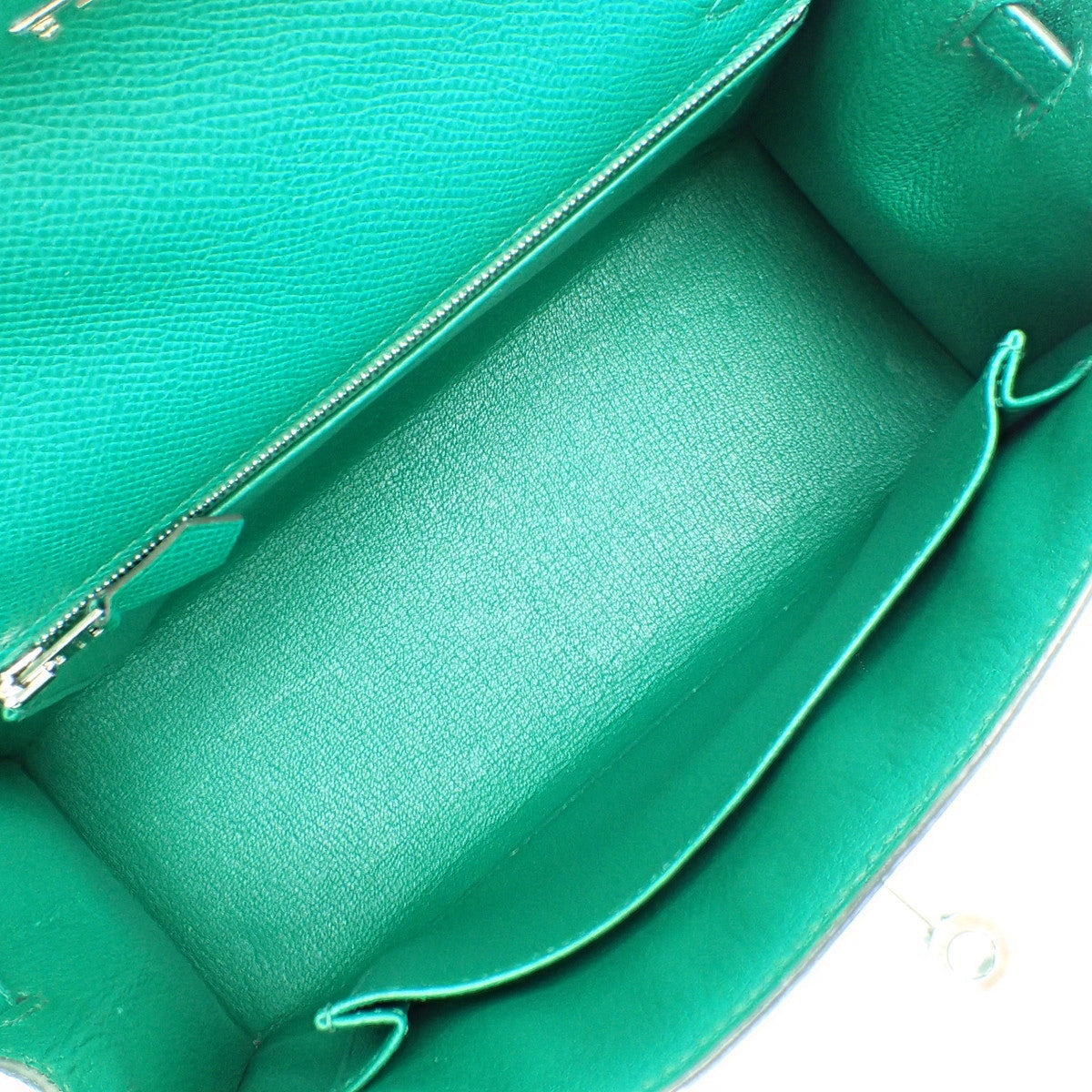 Kelly 25 (Sellier) Epsom Palladium hardware Vert Jade Silver hardware Z stamp