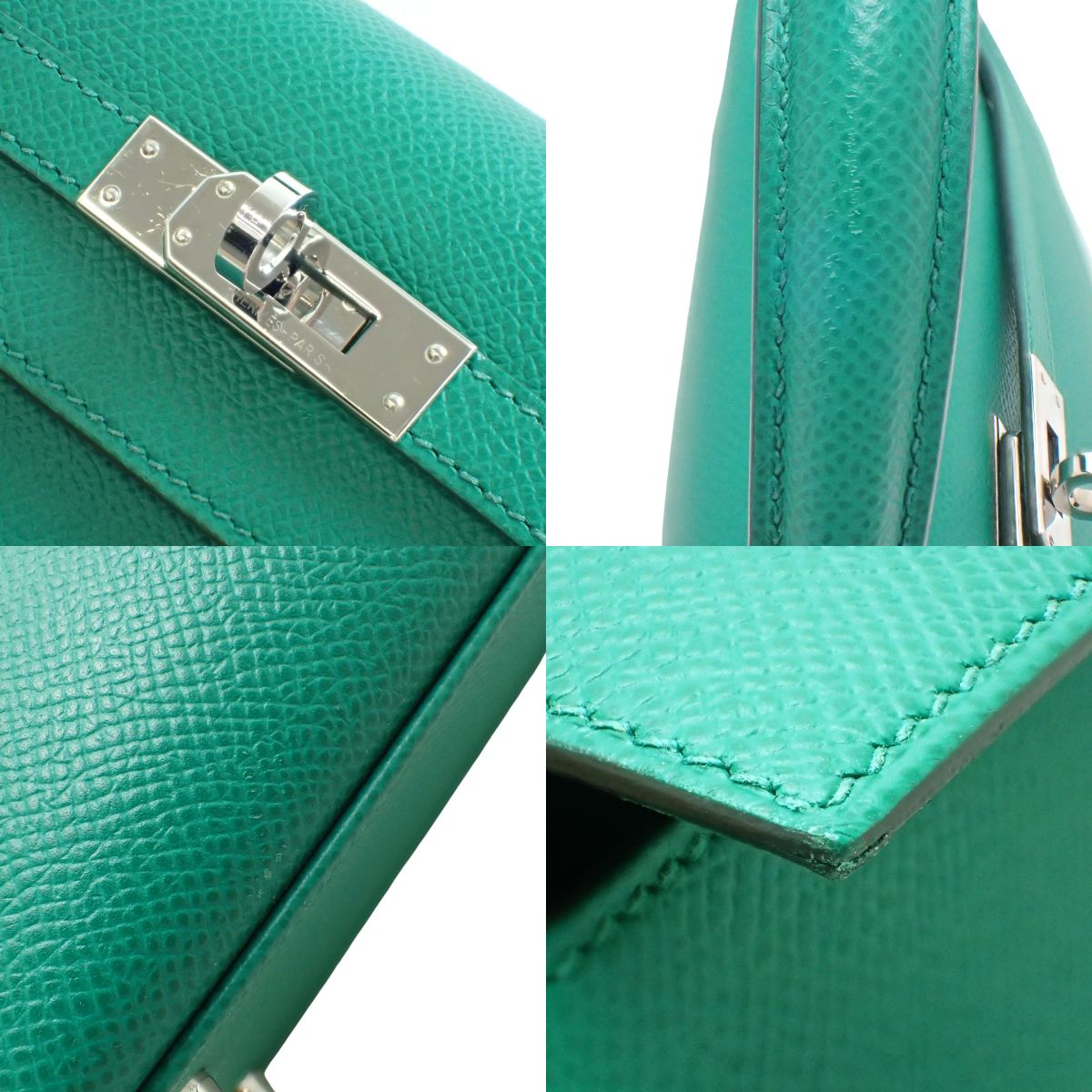Kelly 25 (Sellier) Epsom Palladium hardware Vert Jade Silver hardware Z stamp