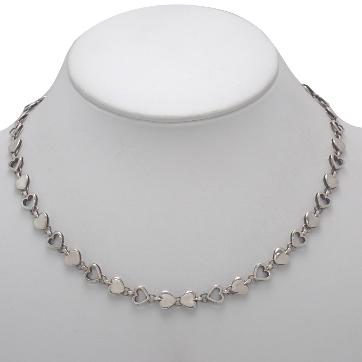 Puff Heart Necklace, Silver, SV925