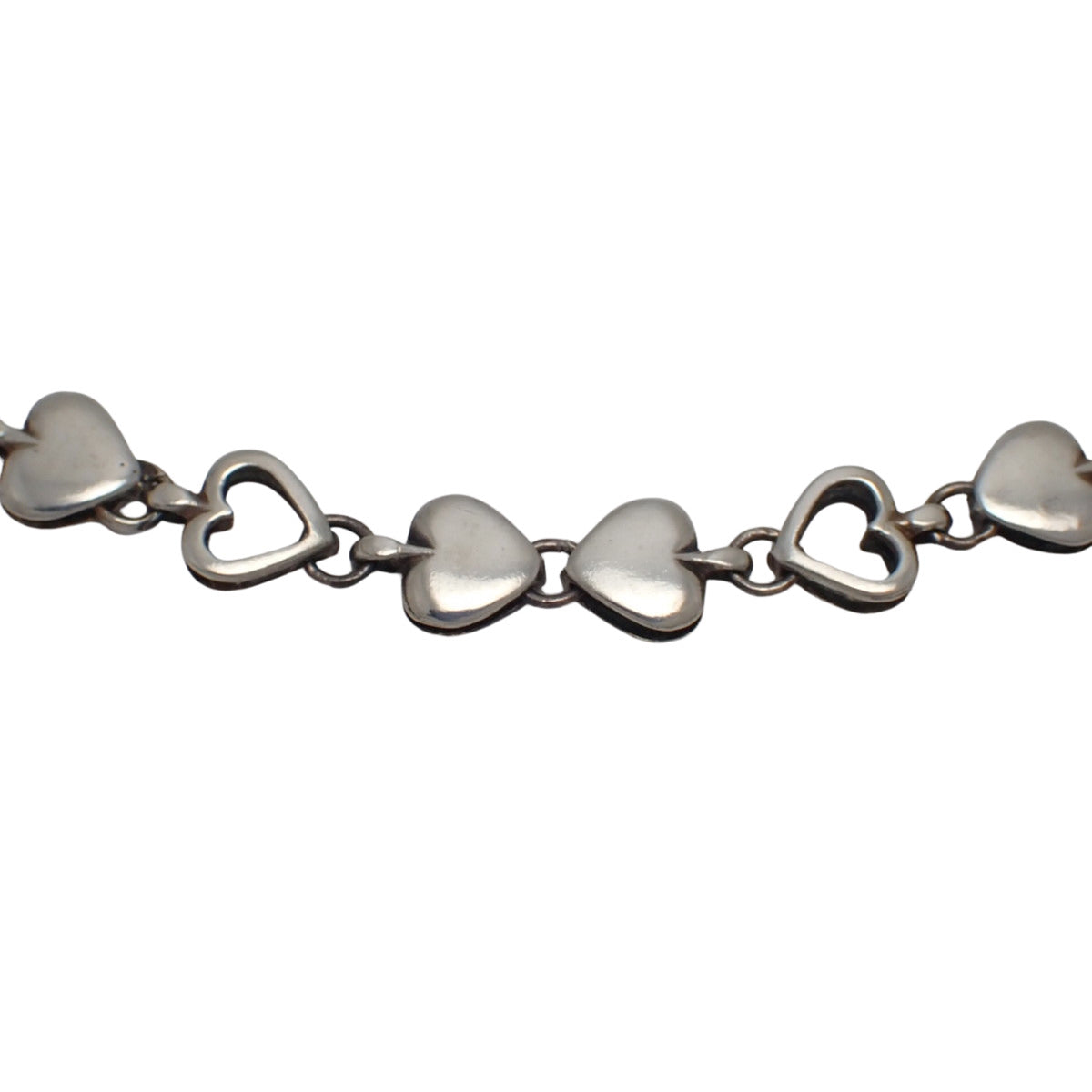 Puff Heart Necklace, Silver, SV925
