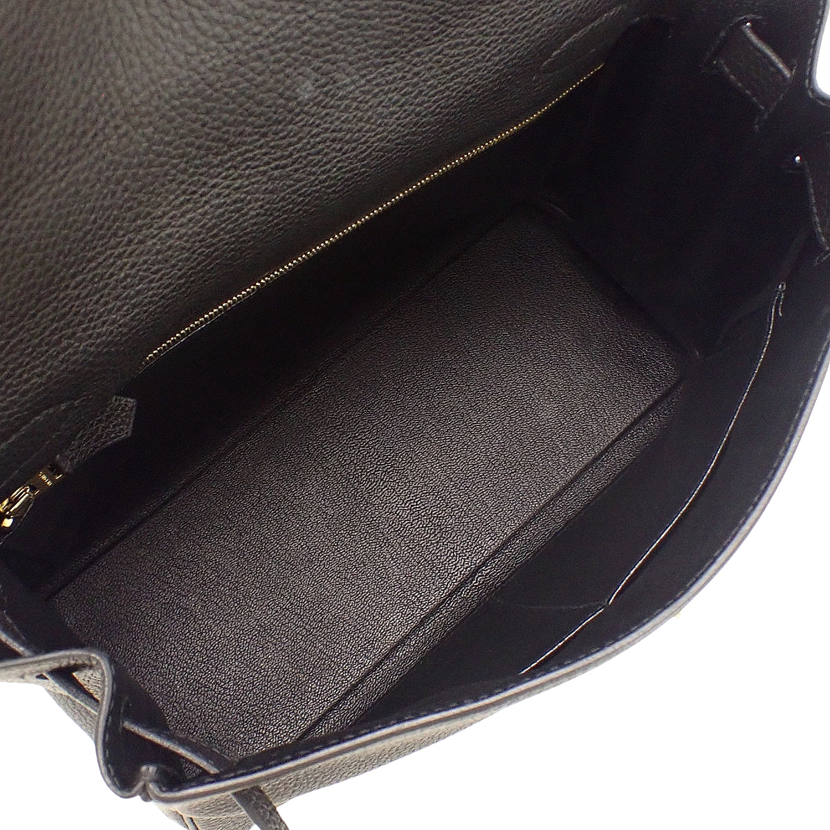 Kelly 28 (retourné) Togo Black Gold hardware Y stamp