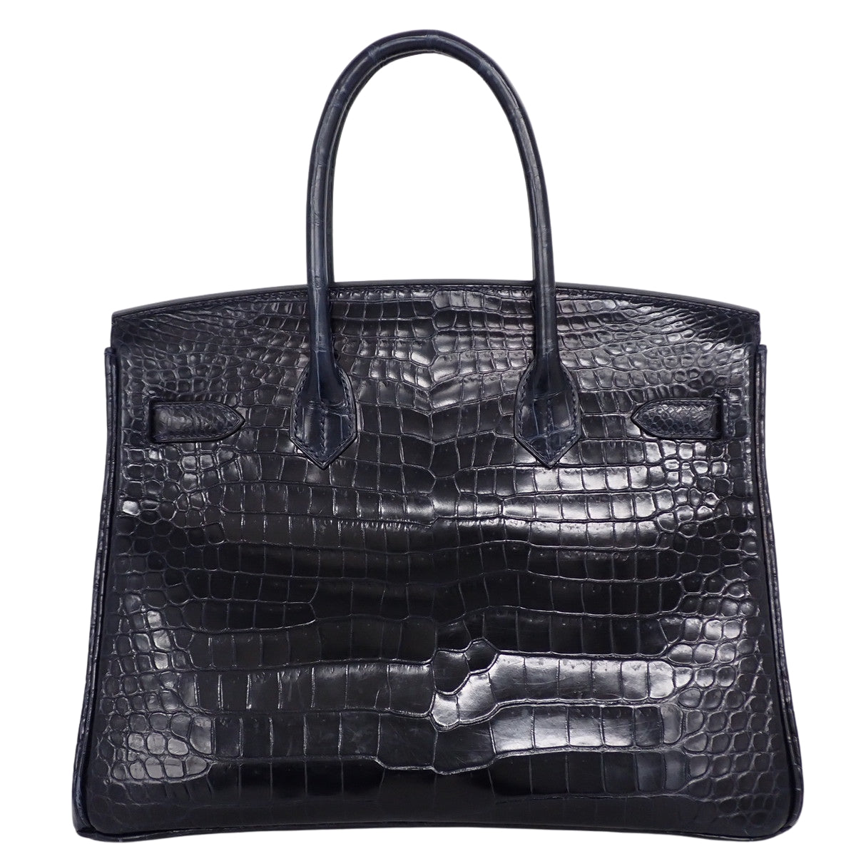 Birkin 30 Porosus Crocodile Bleu Marine Silver Hardware T stamp