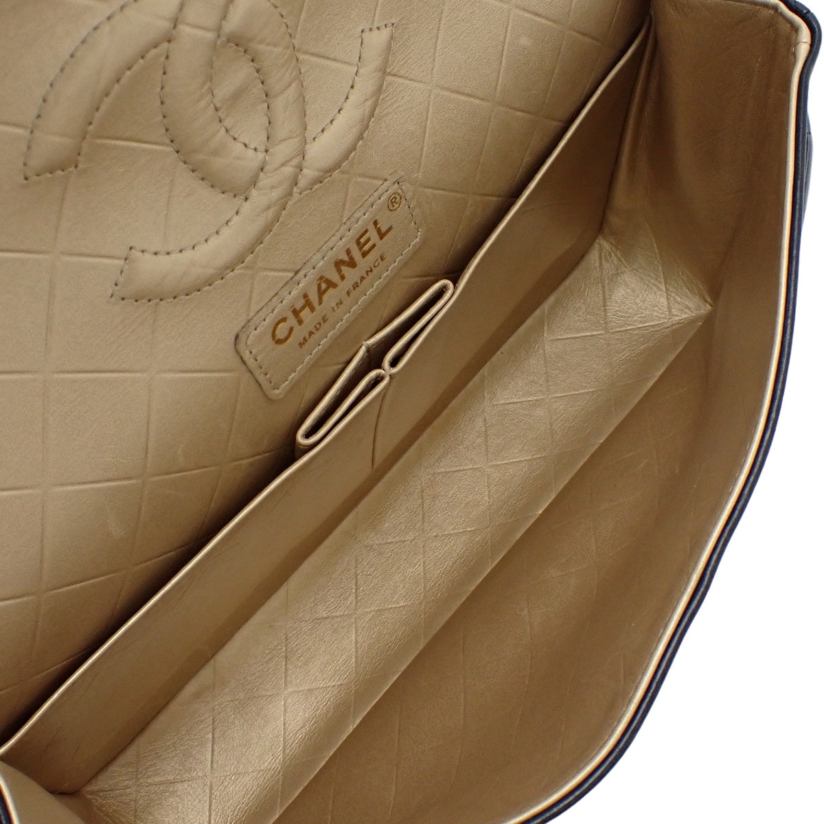 CHANEL Matelassé CC Logo W Flap 25 Chain Shoulder Bag Lambskin Black A01112