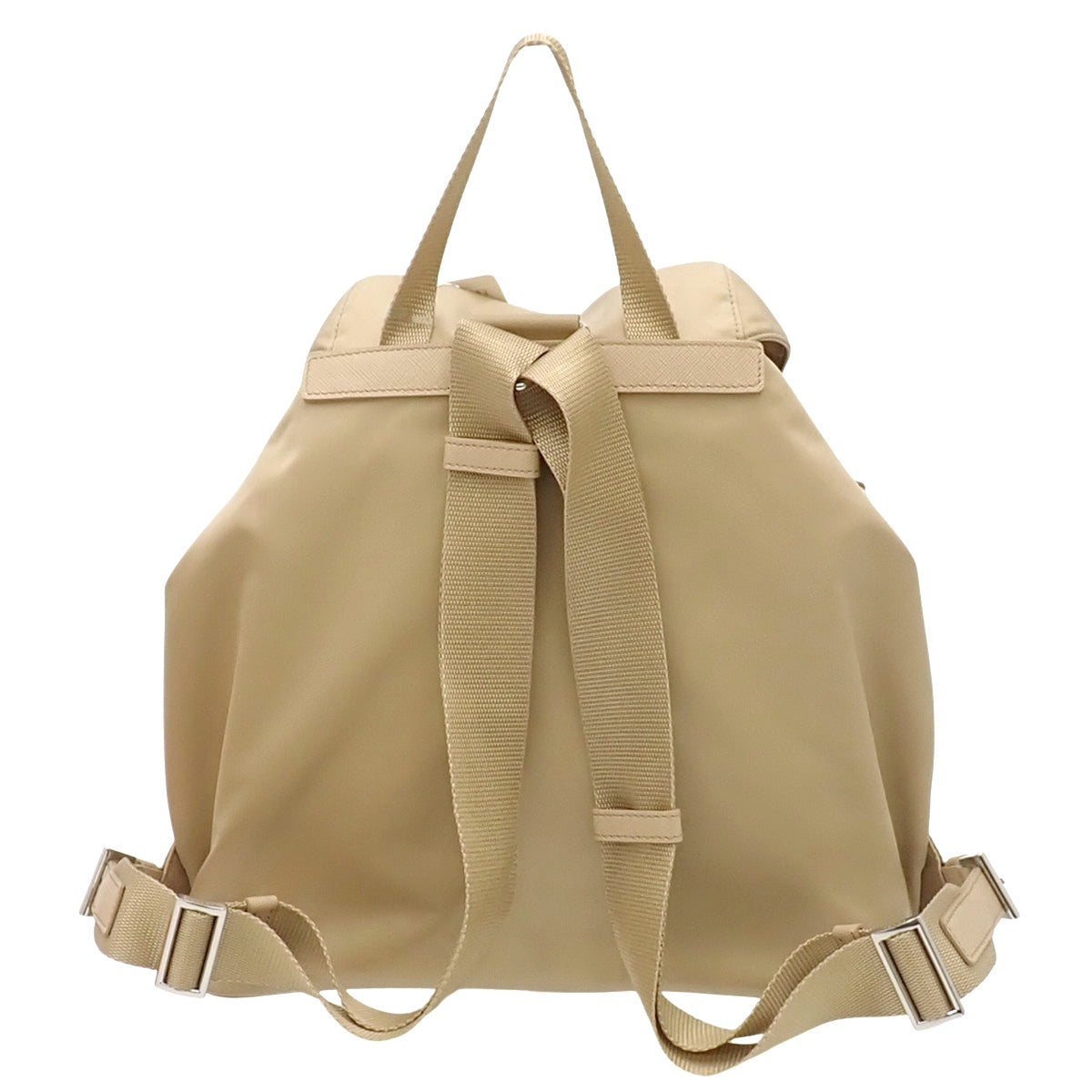 ポーチ付 ミディアム Re-Nylon バックパック ナイロン サフィアーノレザー デザートベージュ 1BZ811_RV44_F0F24_V_OTO