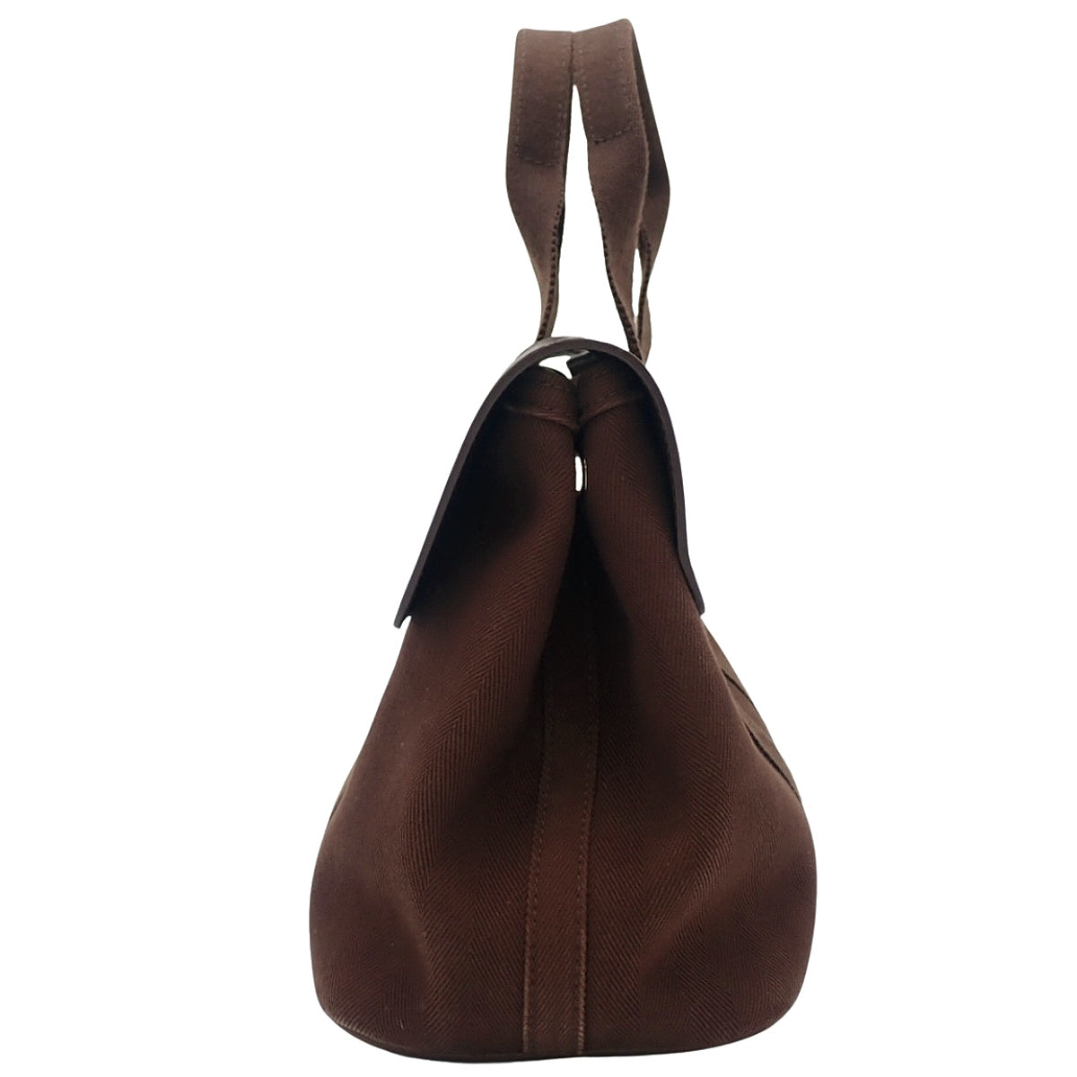 Valparaiso PM Toile Chevron Leather Brown Silver Hardware
