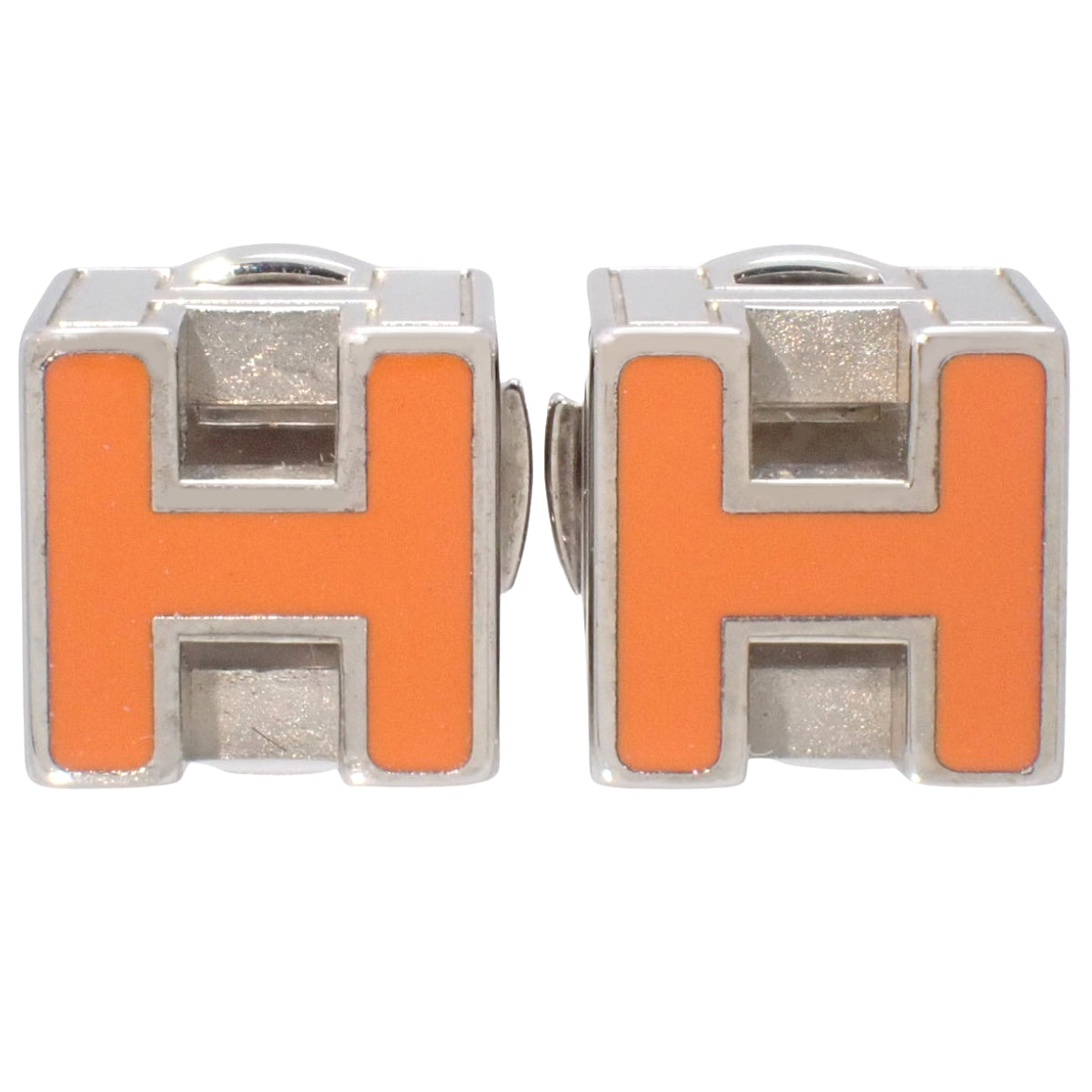 CACHEUX D'ACHE H-Cube Pierced Earrings, Metal
