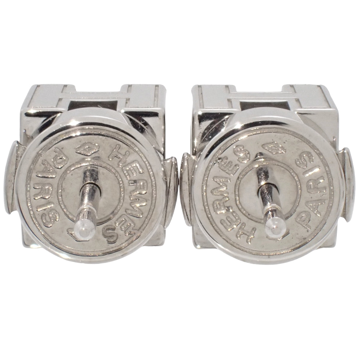 CACHEUX D'ACHE H-Cube Pierced Earrings, Metal