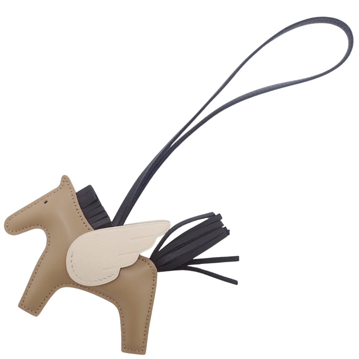 Rodeo Charm Pegasus PM Agneau Milo Swift Chai/Nata/Black K Engraved