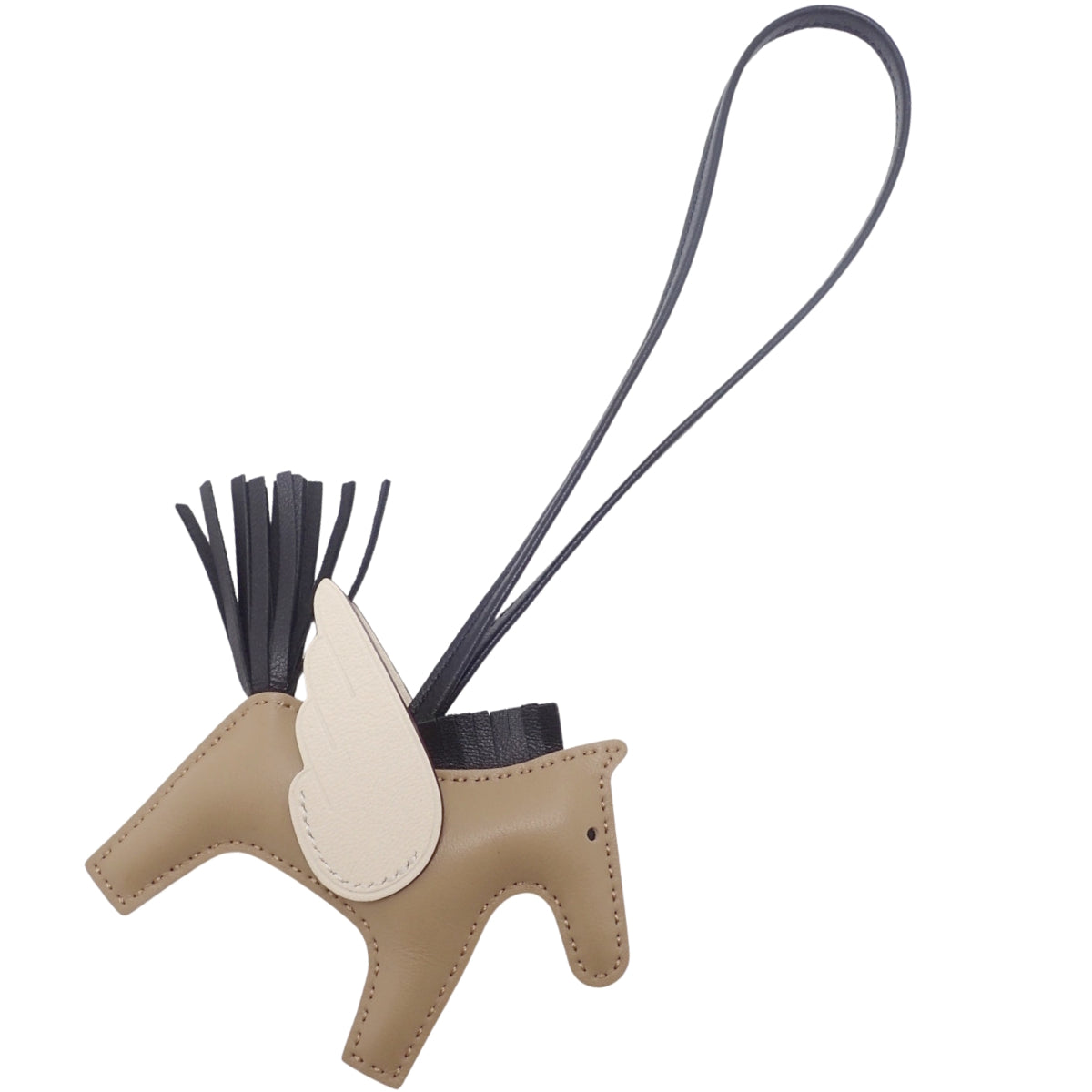 Rodeo Charm Pegasus PM Agneau Milo Swift Chai/Nata/Black K Engraved