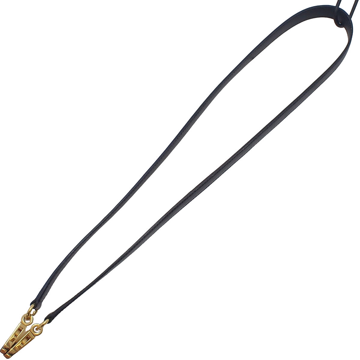 Shoulder Strap Box Calf Black Gold Hardware