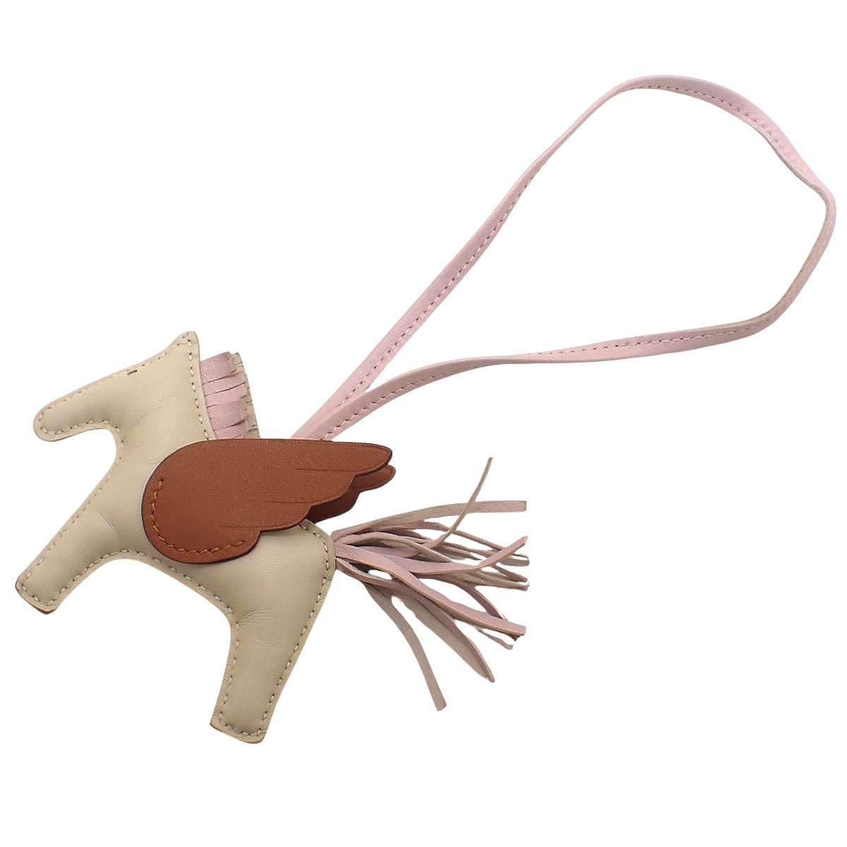 Rodeo Charm Pegasus PM Agneau Milo Swift Craie Mauve Pale Gold B stamp
