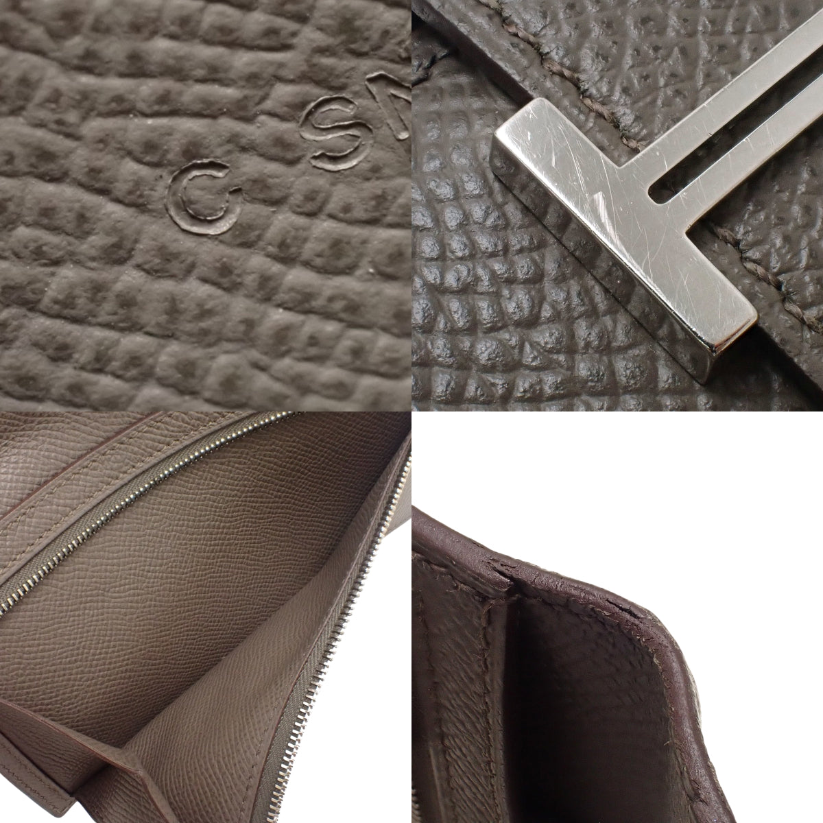 Bearn Soufflet Veau Epsom Palladium Hardware Etain C stamp