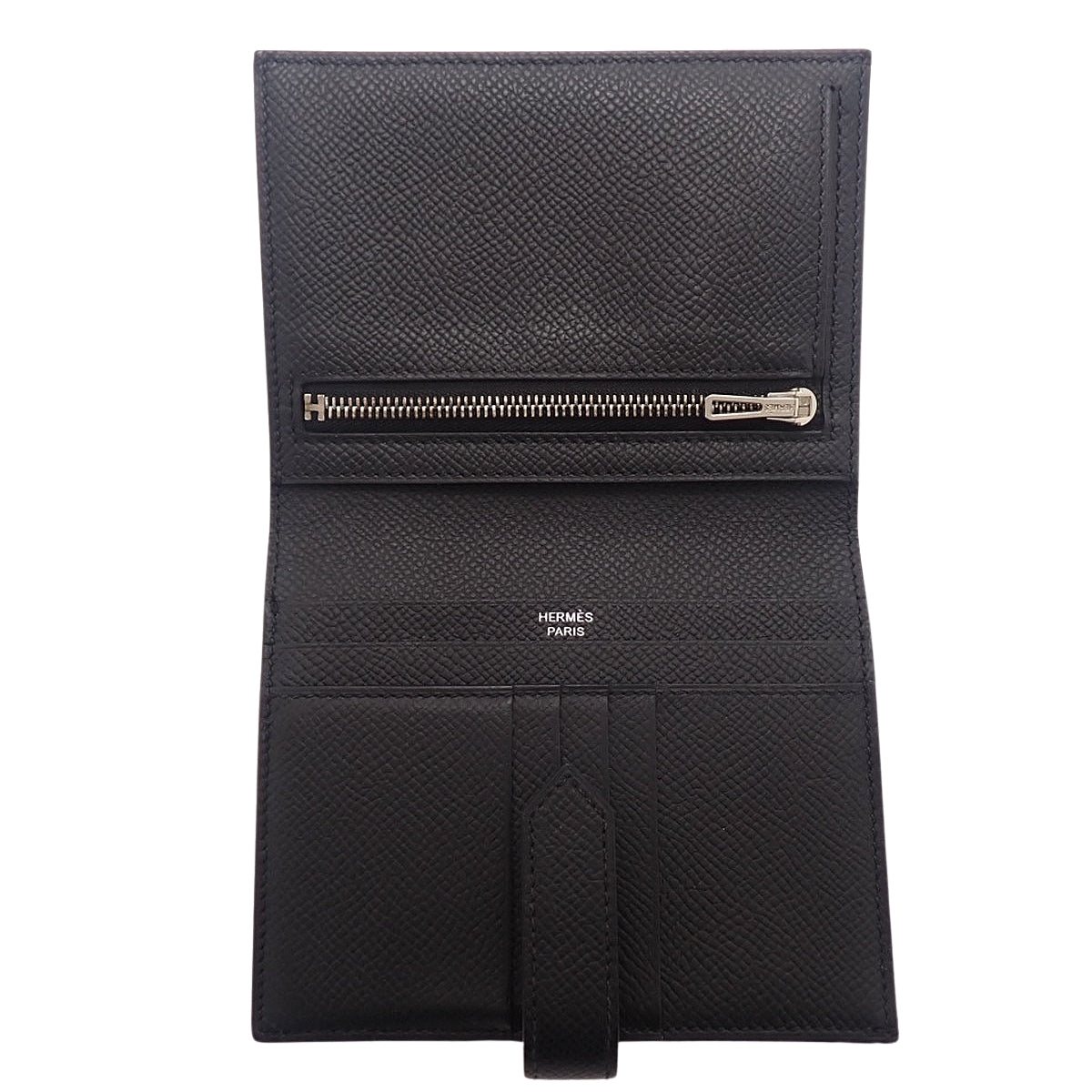 Bearn Compact Epsom leather Palladium hardware Black B stamp