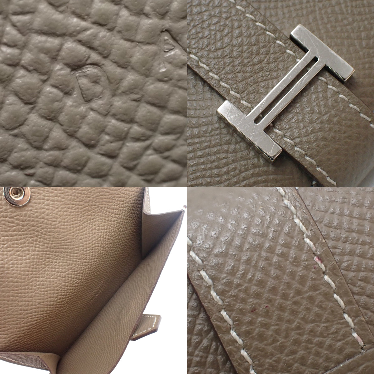 Bearn Mini Veau Epsom Palladium Hardware Etoupe/Etope D-stamp