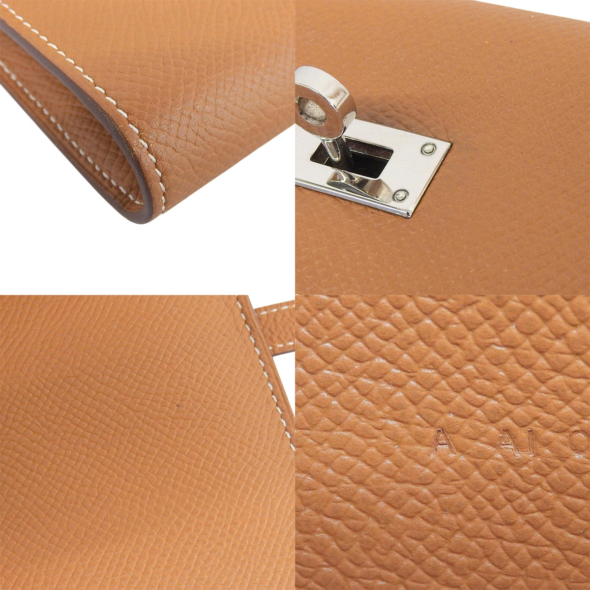 Kelly Wallet Long Veau Epsom Palladium Hardware Gold Silver Hardware A Stamp