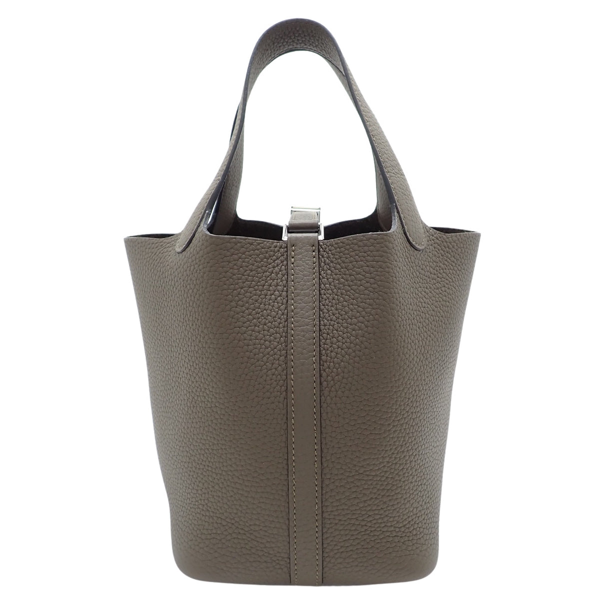 【新品】Picotin Lock PM G刻印 Taurillon Clemence 皮革 钯金扣 Vert Loden 色