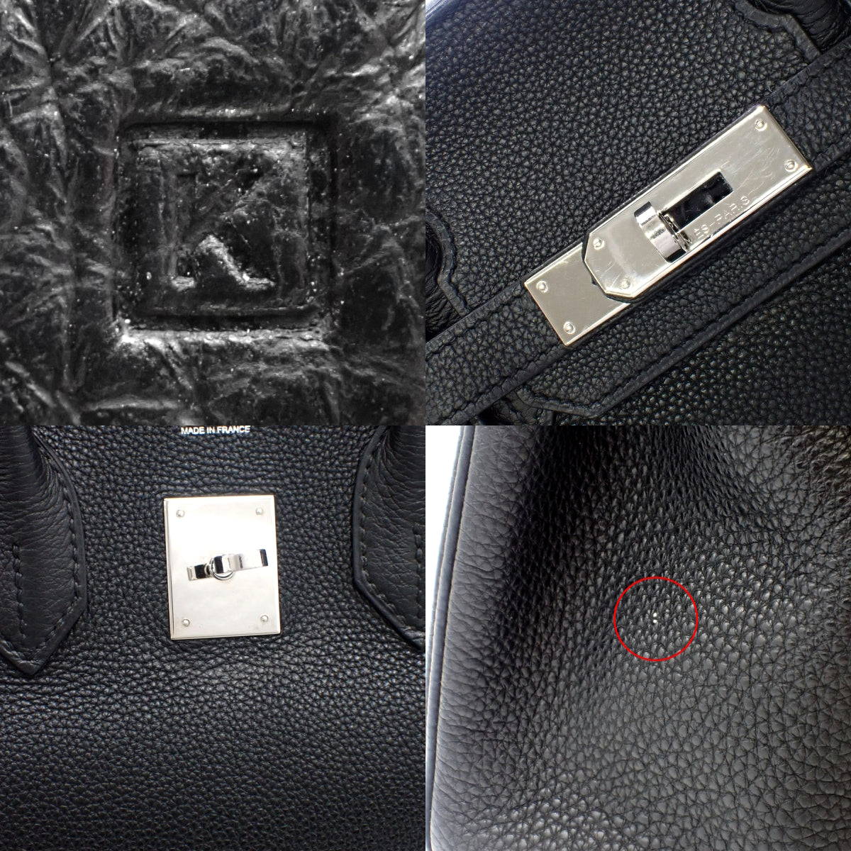Birkin 30 Togo Palladium Hardware Black Silver Hardware □K Engraving