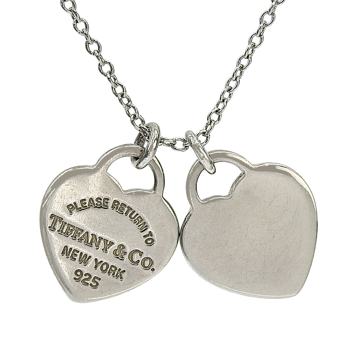 Double Heart Tag Pendant Mini Silver SV925