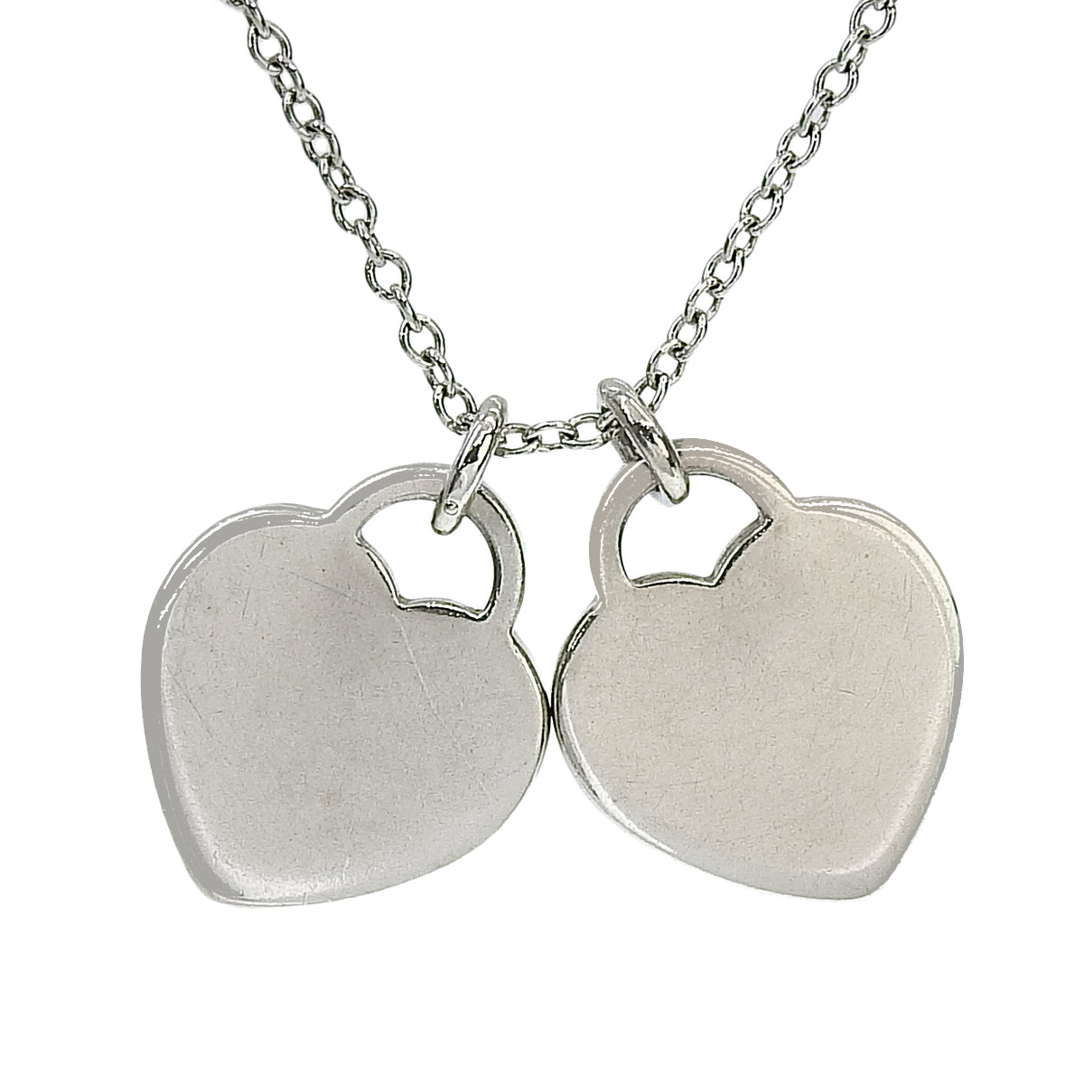 Double Heart Tag Pendant Mini Silver SV925
