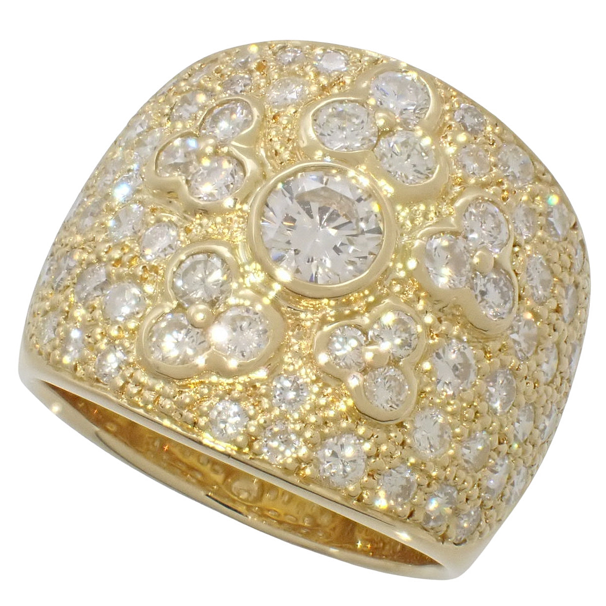 D0.41 Diamond Ring K18YG Size 15.5 (US 7.5) 15.8g