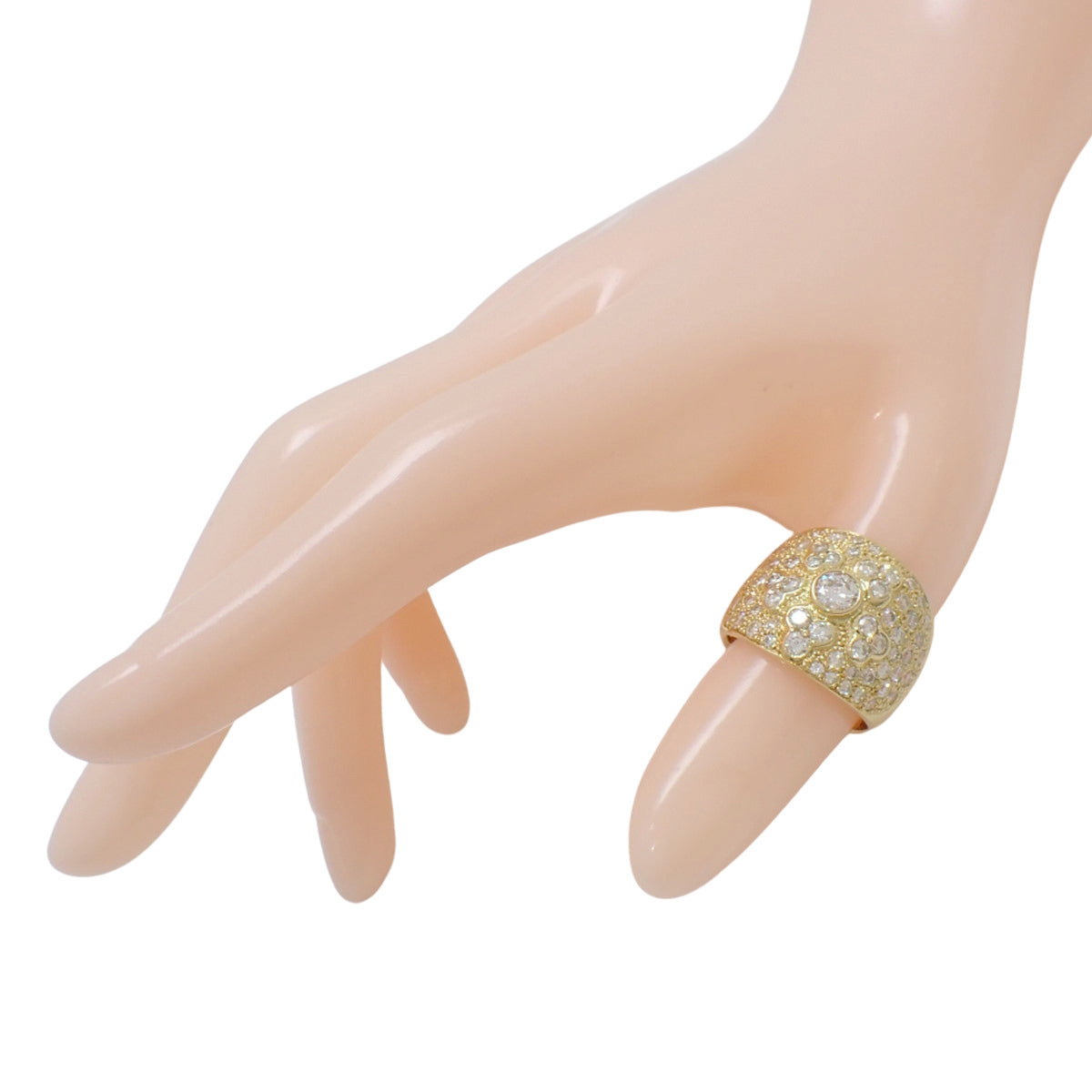 D0.41 Diamond Ring K18YG Size 15.5 (US 7.5) 15.8g