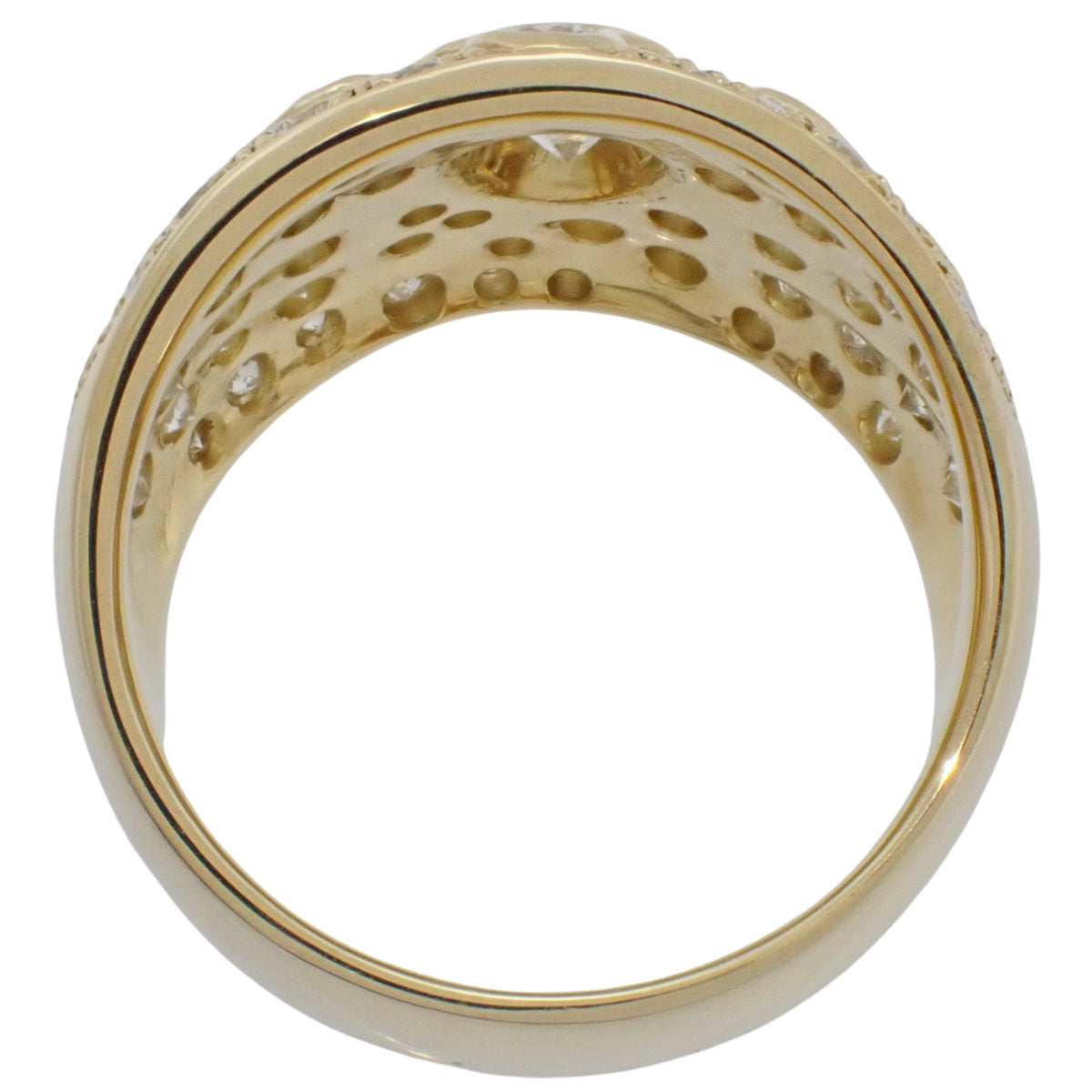 D0.41 Diamond Ring K18YG Size 15.5 (US 7.5) 15.8g
