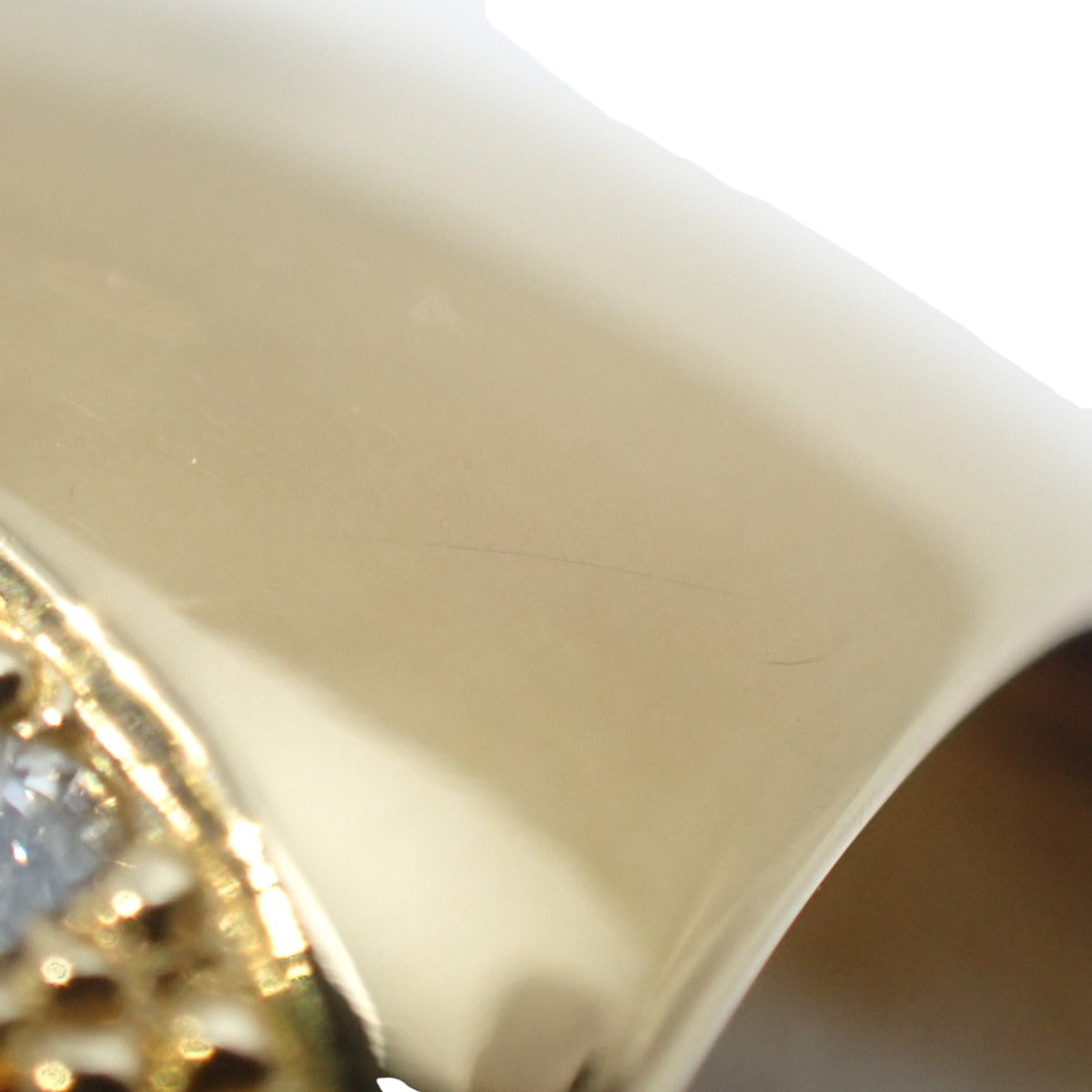 D0.41 Diamond Ring K18YG Size 15.5 (US 7.5) 15.8g