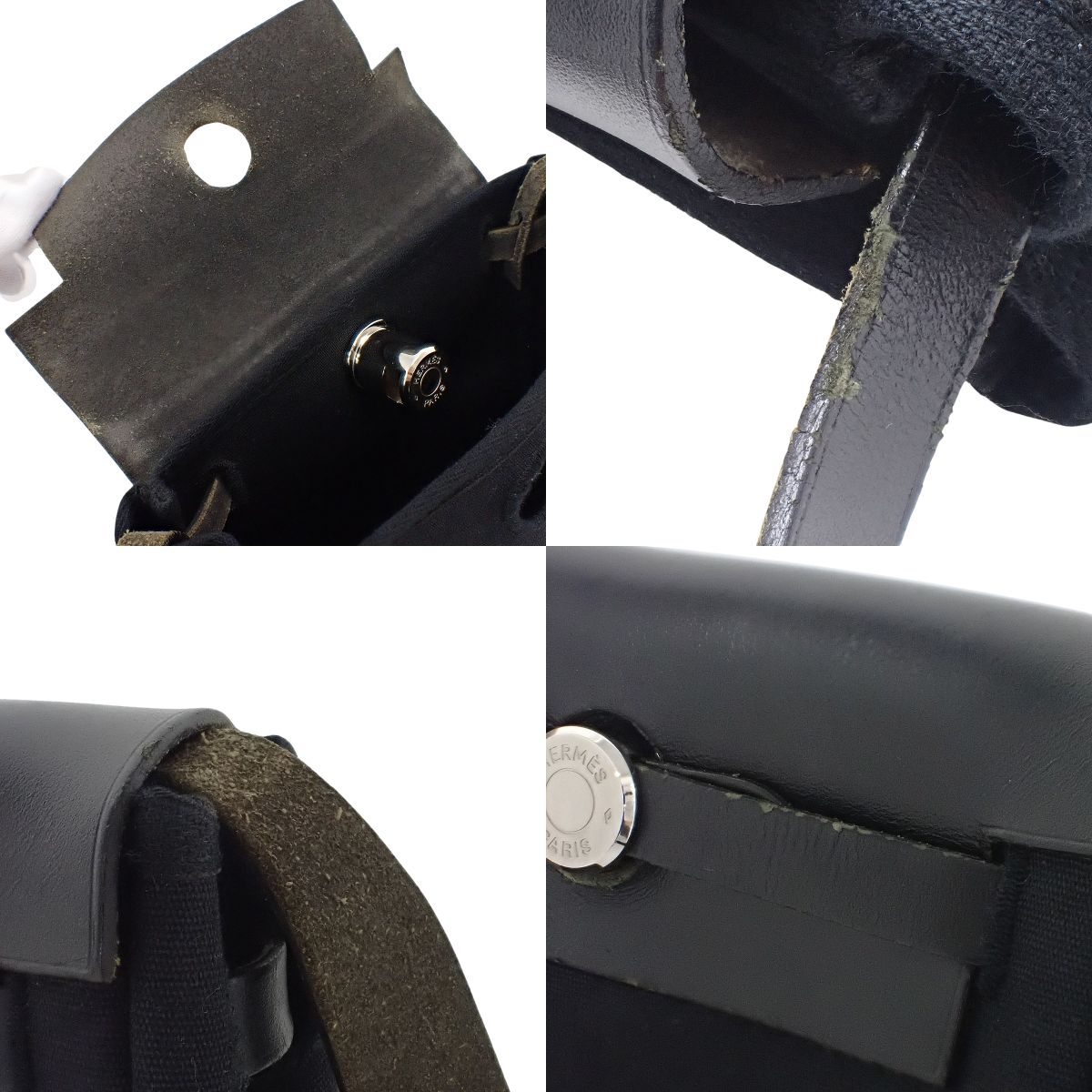 爱马仕Herbag TPM Toile GM Vache Hunter 天然色 银扣 □H刻印