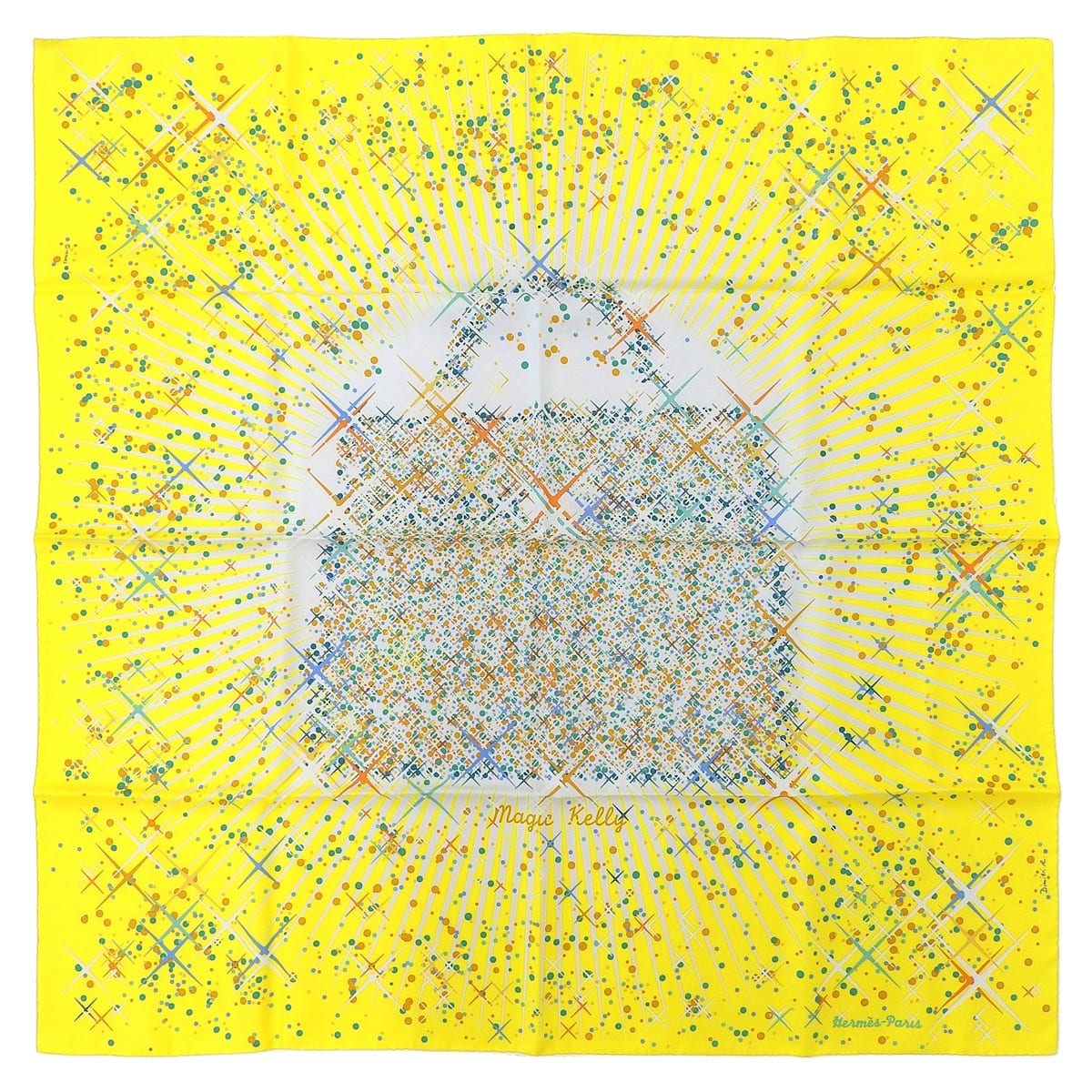 Magic Kelly Magic Kelly Carre 90 Silk Jaune Citron Blanc Vert