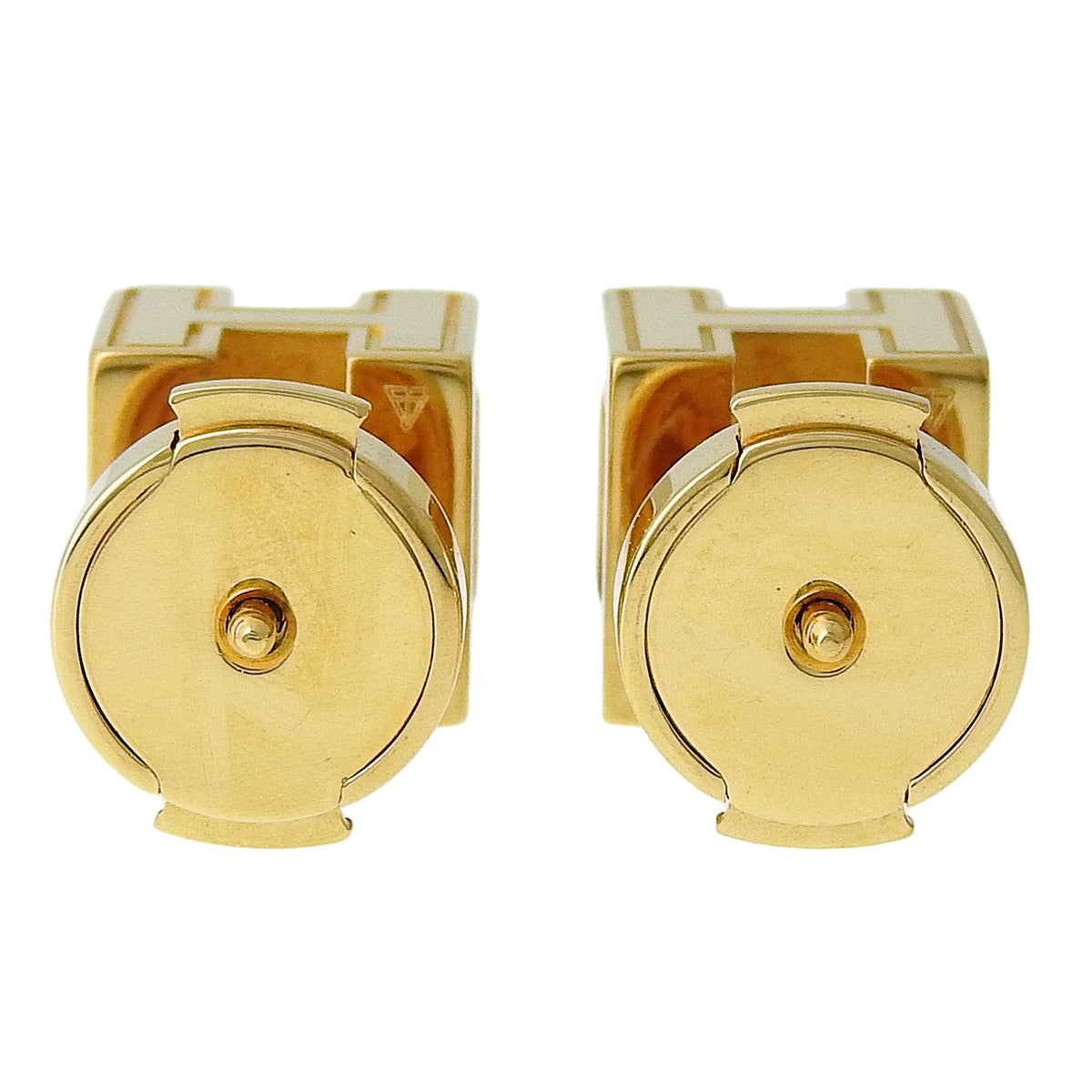 CACHEUX D'H H Cube Pierced Earrings Metal (GP)