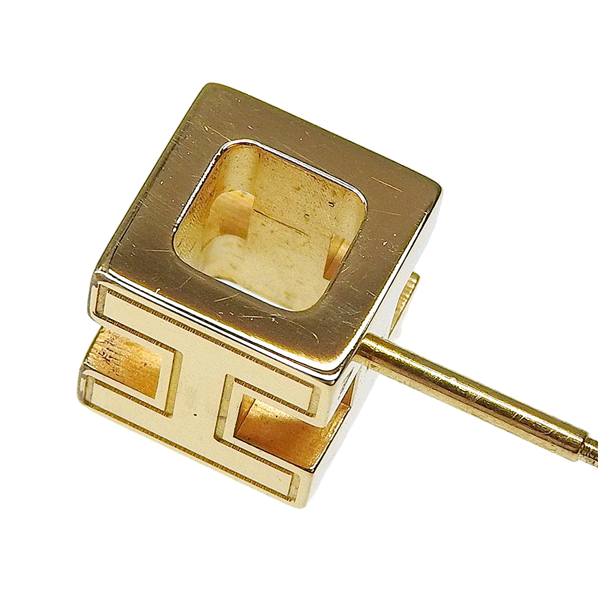 CACHEUX D'H H Cube Pierced Earrings Metal (GP)