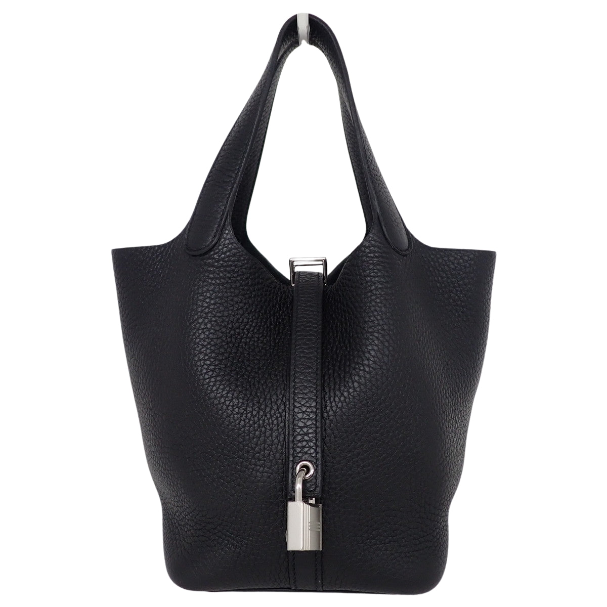 Picotin Lock PM Taurillon Clemence 黑色 银扣 Y刻印