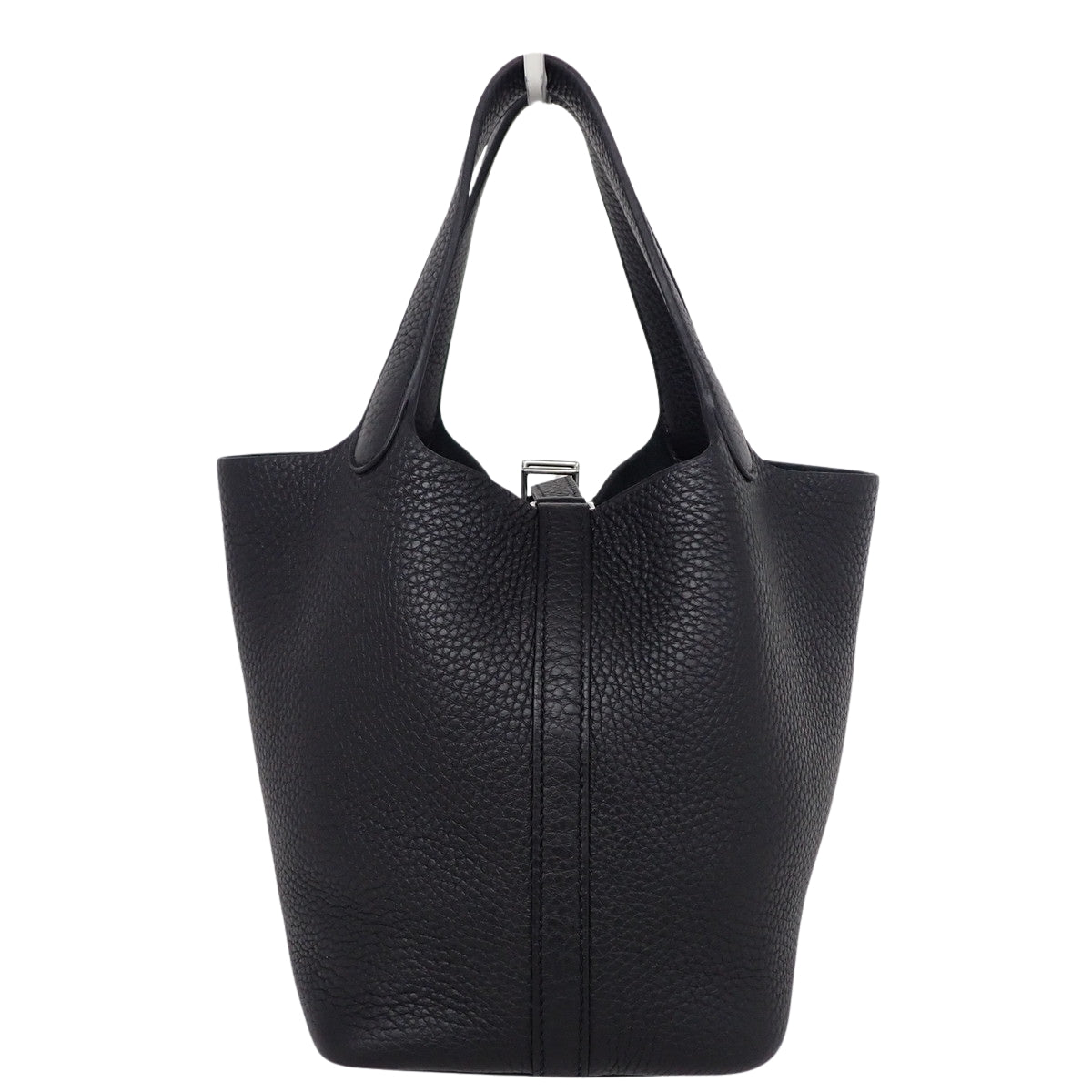 Picotin Lock PM Taurillon Clemence 黑色 银扣 Y刻印