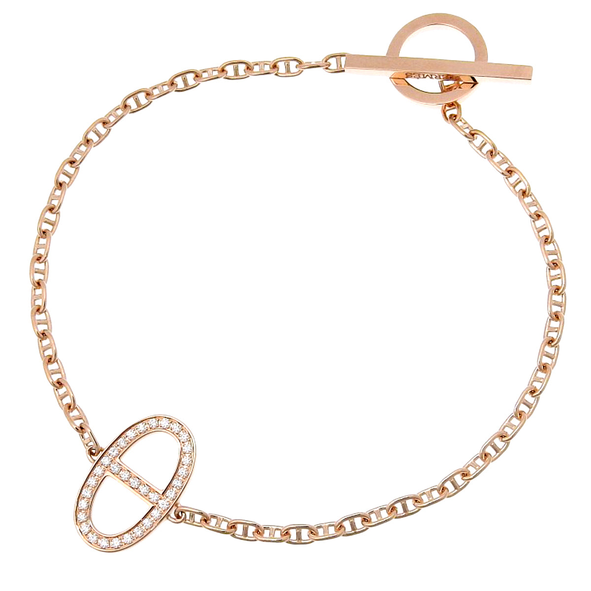 Chaîne d'Ancre Contour Bracelet Diamond Pink Gold K18PG ST 5.5g