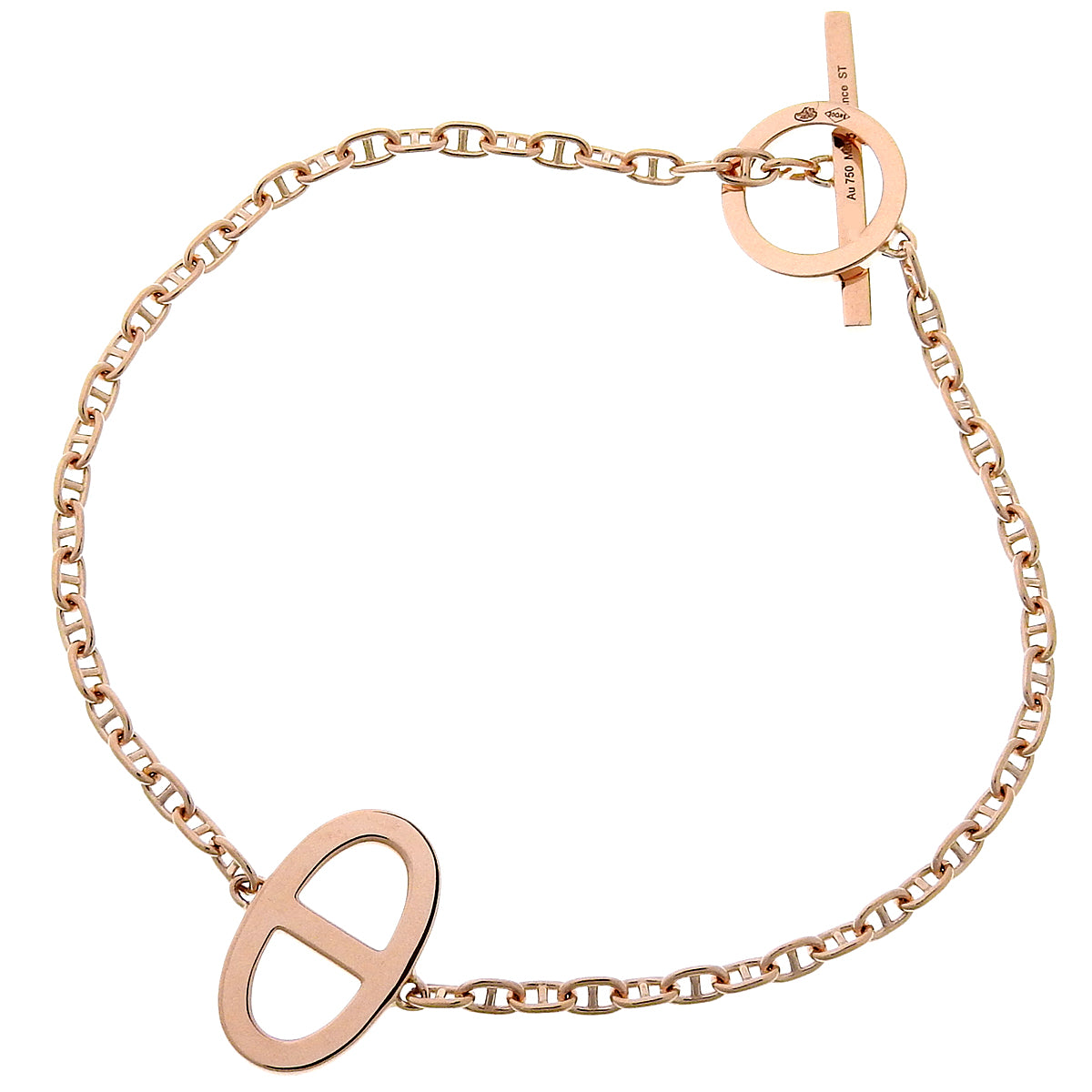 Chaîne d'Ancre Contour Bracelet Diamond Pink Gold K18PG ST 5.5g