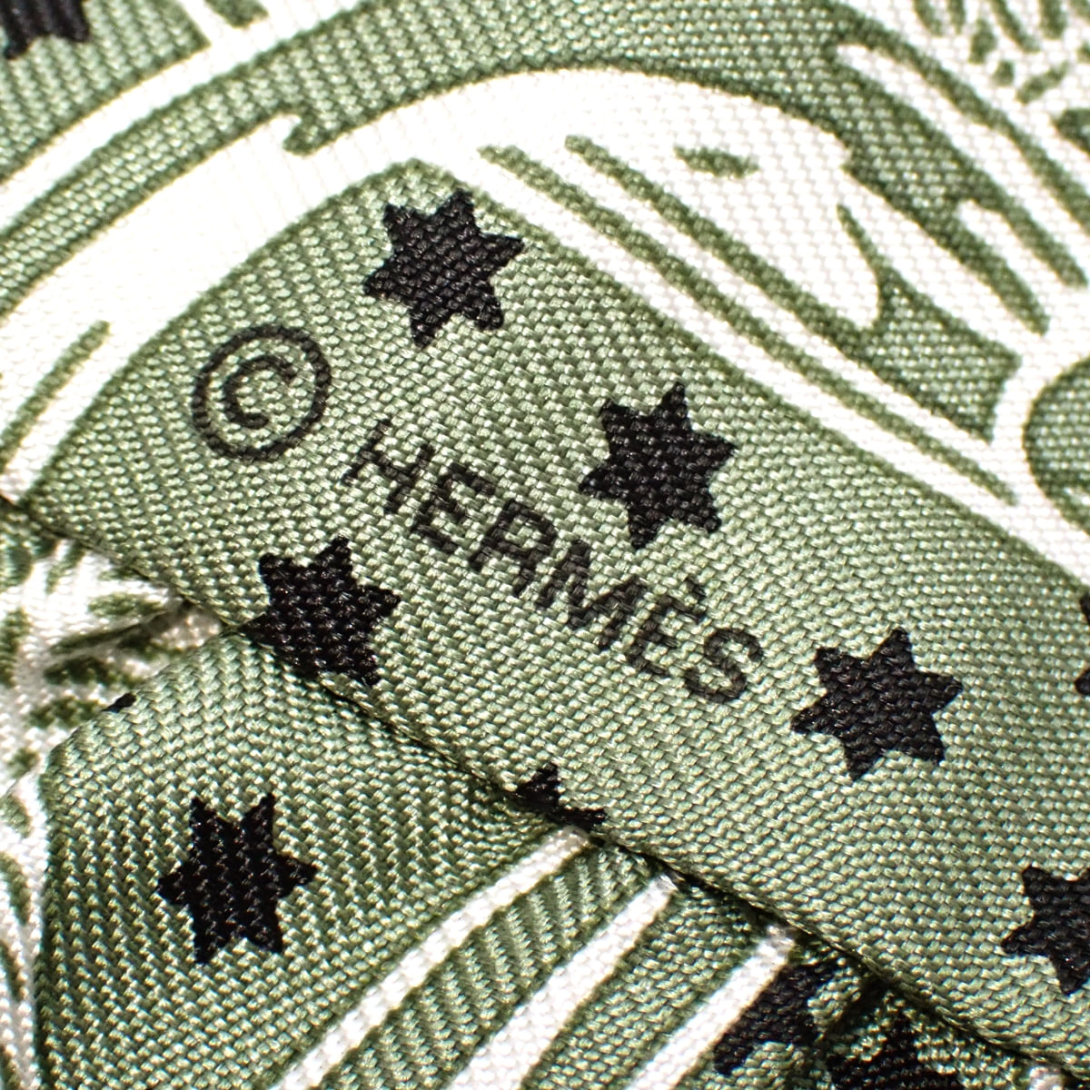 【Brand New】Eperon d'Or Bandana Twilly Frill Silk Sage Noir Blanc H852978S 08