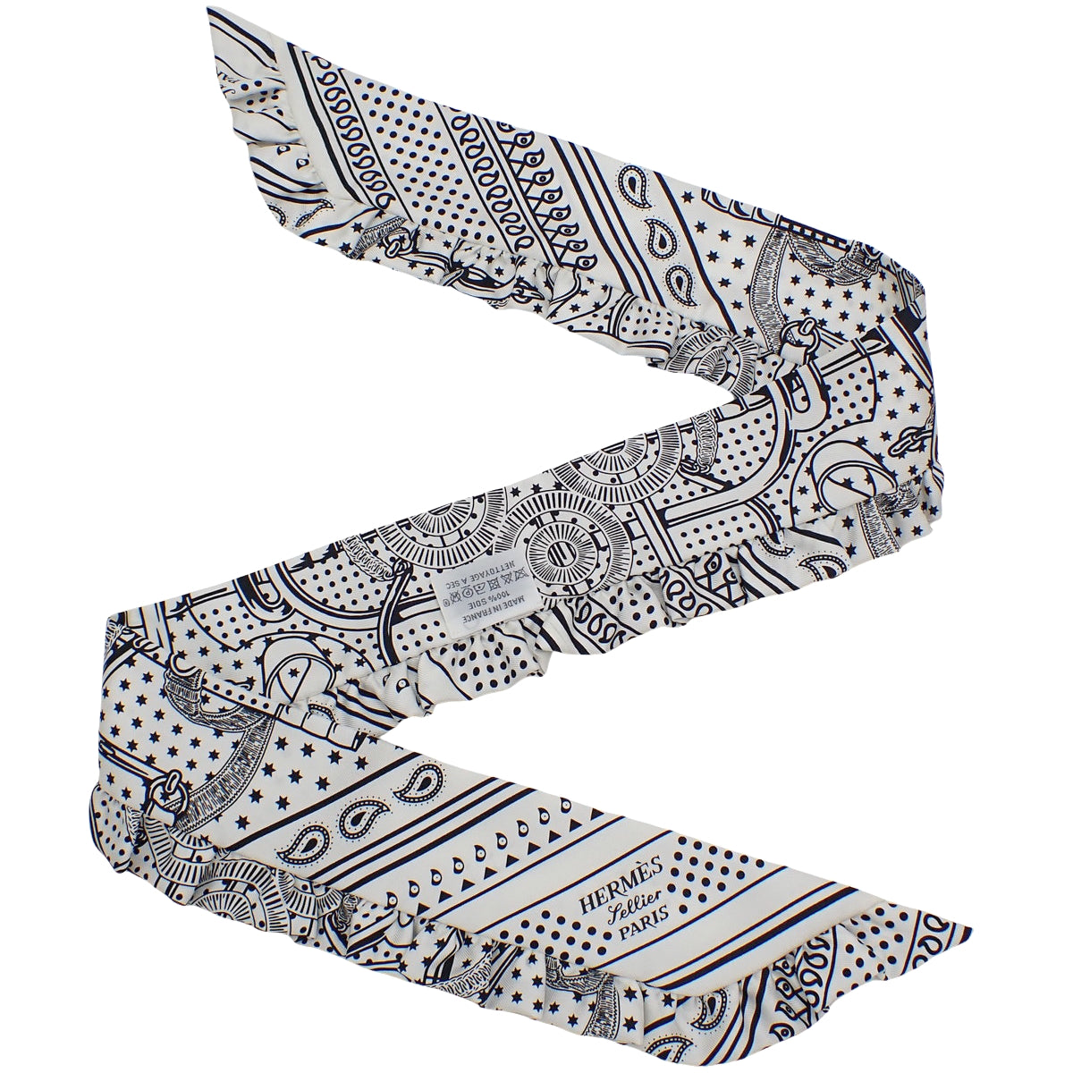 Eperon d'Or Bandana エプロン・ドール・バンダナ ツイリー フリル シルク ブラン ノワール H852978S 06
