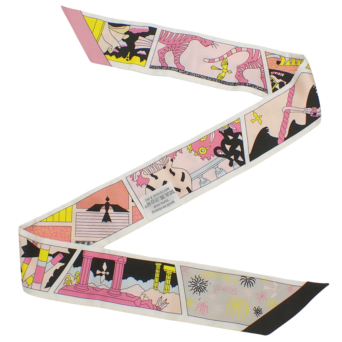 FACTORY SUITE Twilly Black Pink Silk