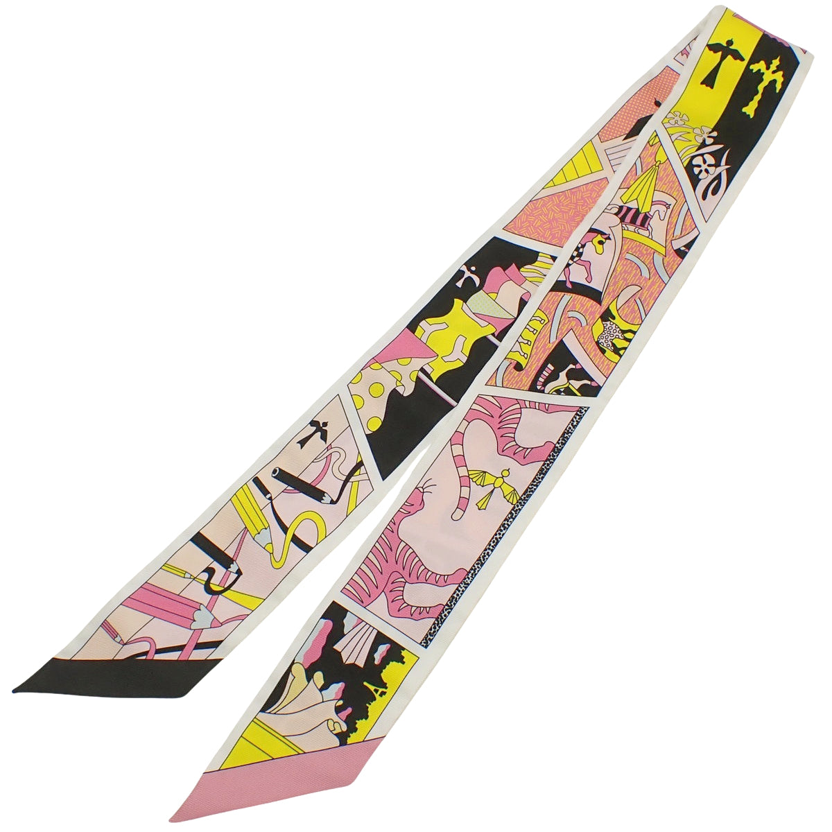 FACTORY SUITE Twilly Black Pink Silk