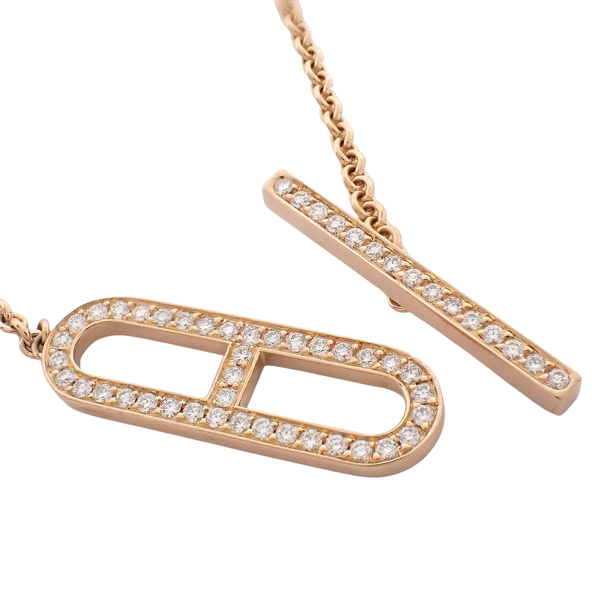 Evershine Anchor Chain Bracelet Diamond D0.37 Pink Gold K18PG 7.1g