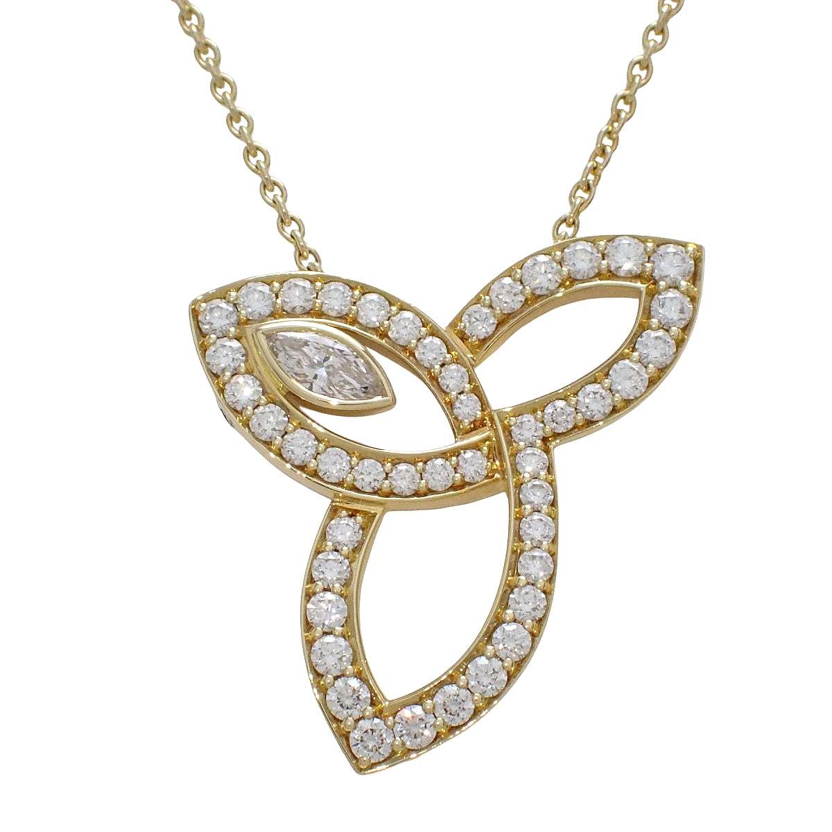 Lily Cluster Pendant Diamond Yellow Gold K18YG 8.2g