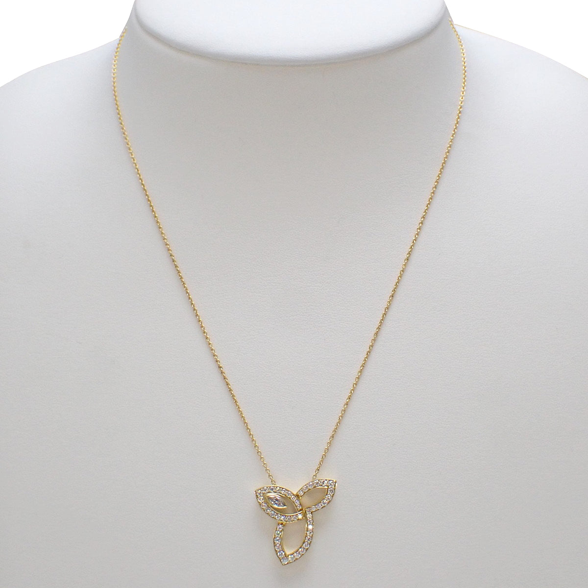 Lily Cluster Pendant Diamond Yellow Gold K18YG 8.2g